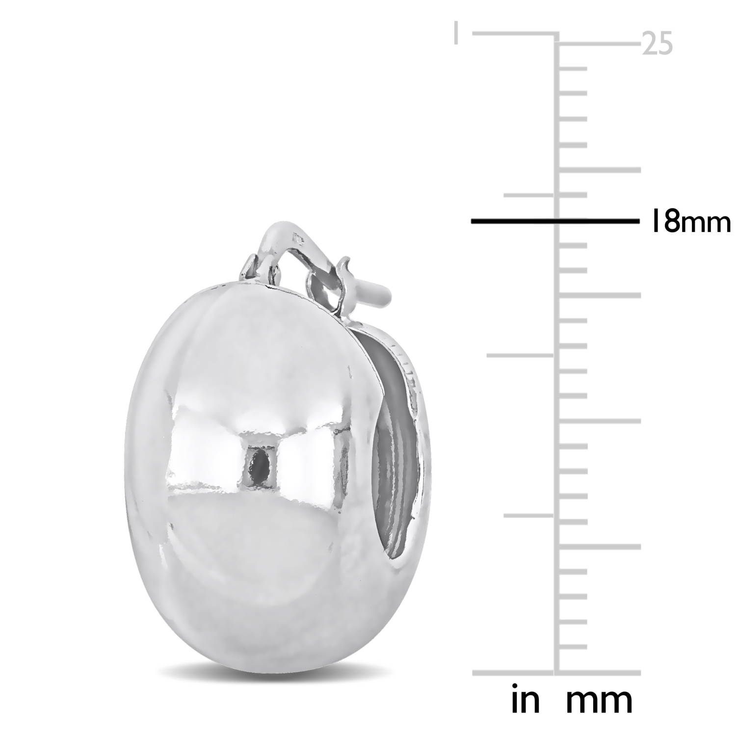 Amour Wide Huggie Polished Earrings Silver