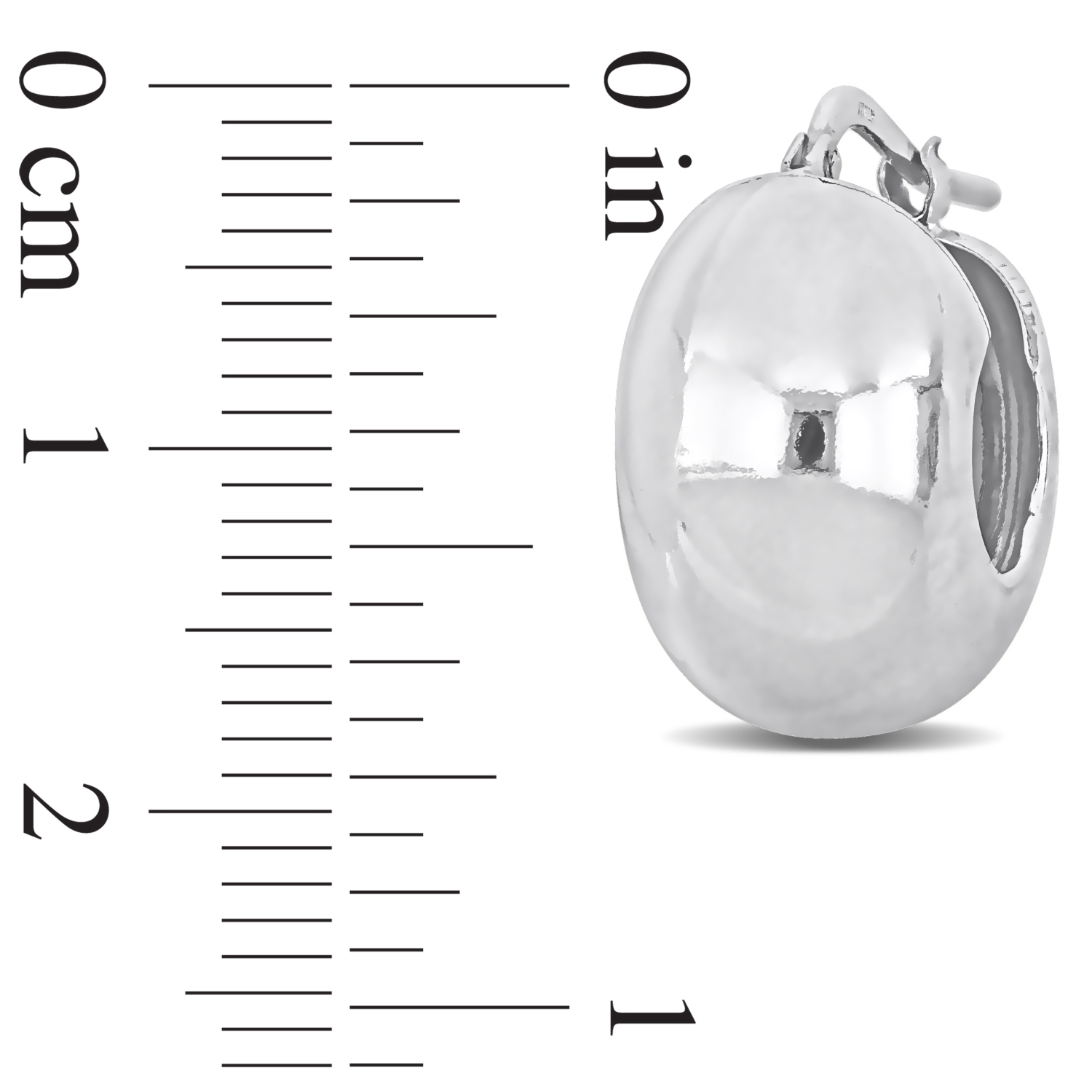 Amour Wide Huggie Polished Earrings Silver