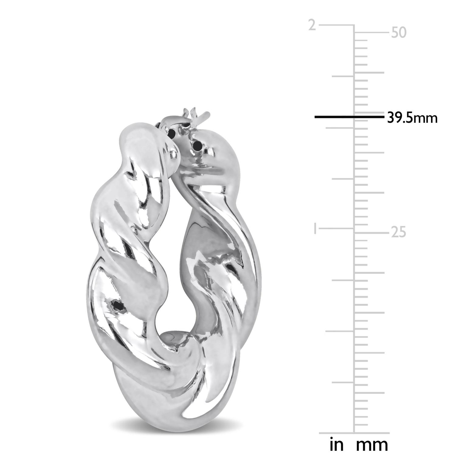 Amour Twisted Hoop Earrings Silver