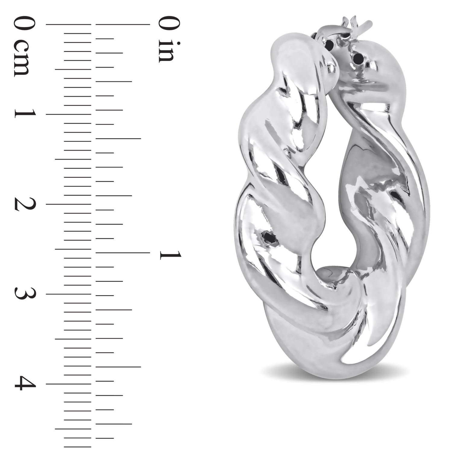 Amour Twisted Hoop Earrings Silver