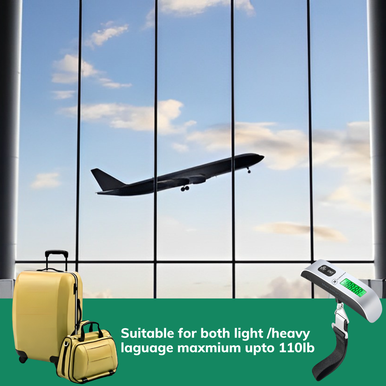 Pèse-bagage numérique avec affichage LCD de contrôle de la température