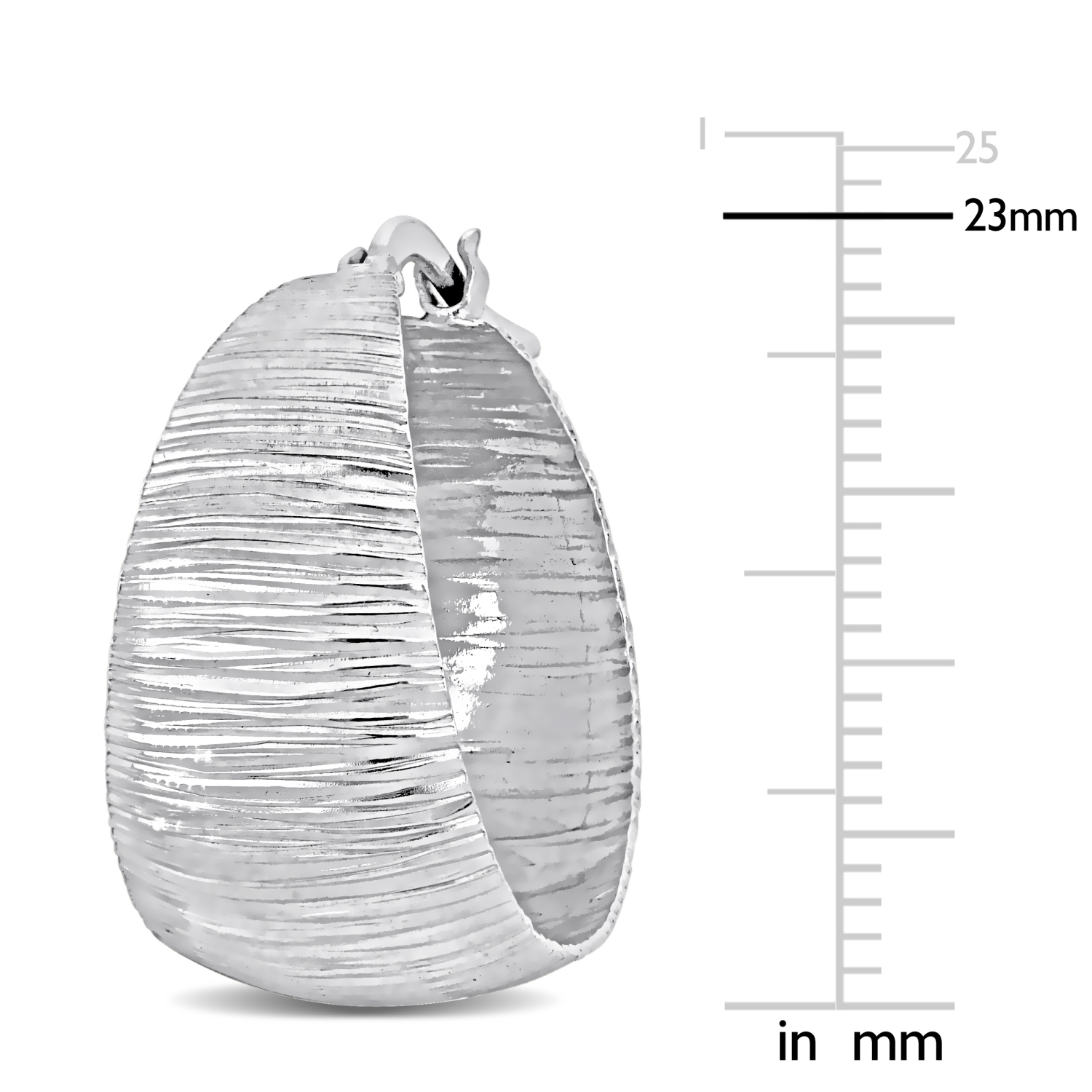 Amour Textured Hoop Earrings Silver