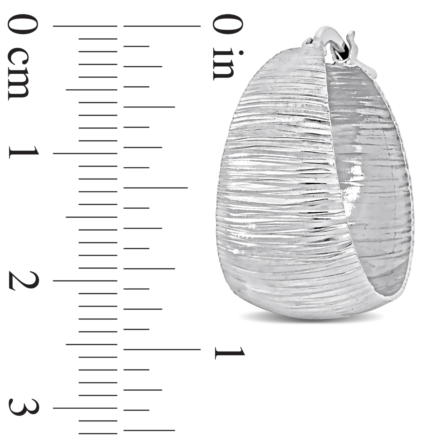 Amour Textured Hoop Earrings Silver