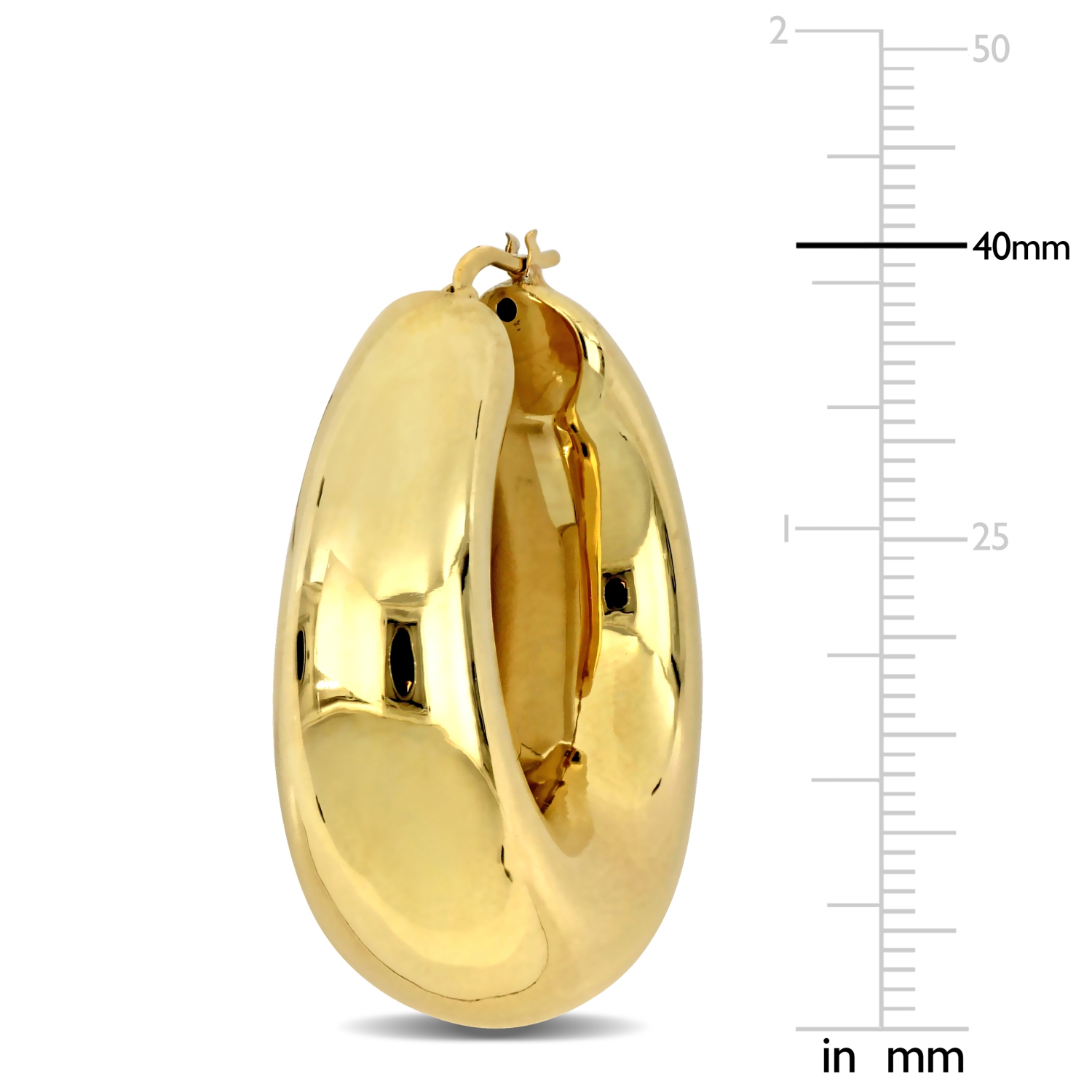 Amour Polished Hoop Earrings Yellow Silver