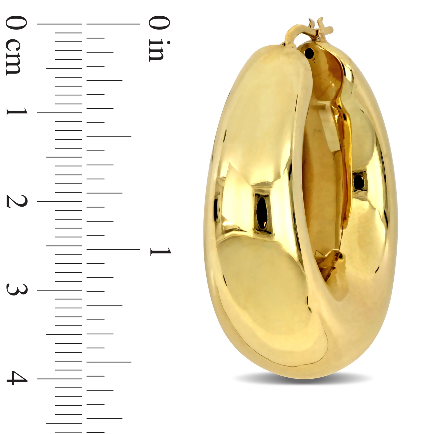 Amour Polished Hoop Earrings Yellow Silver