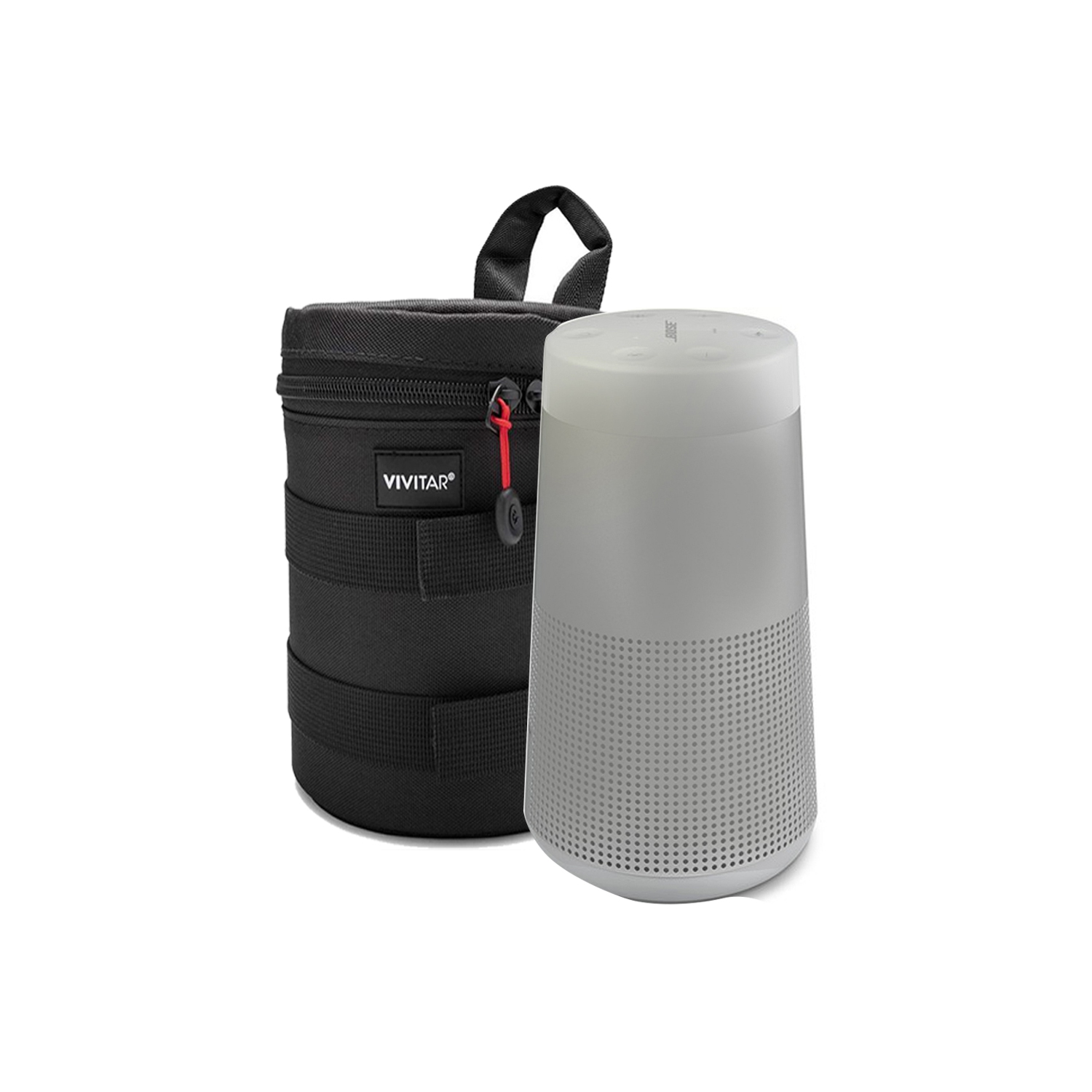 Bose SoundLink Revolve Bluetooth Speaker Lux Gray with Vivitar 6 Inch Lens Case