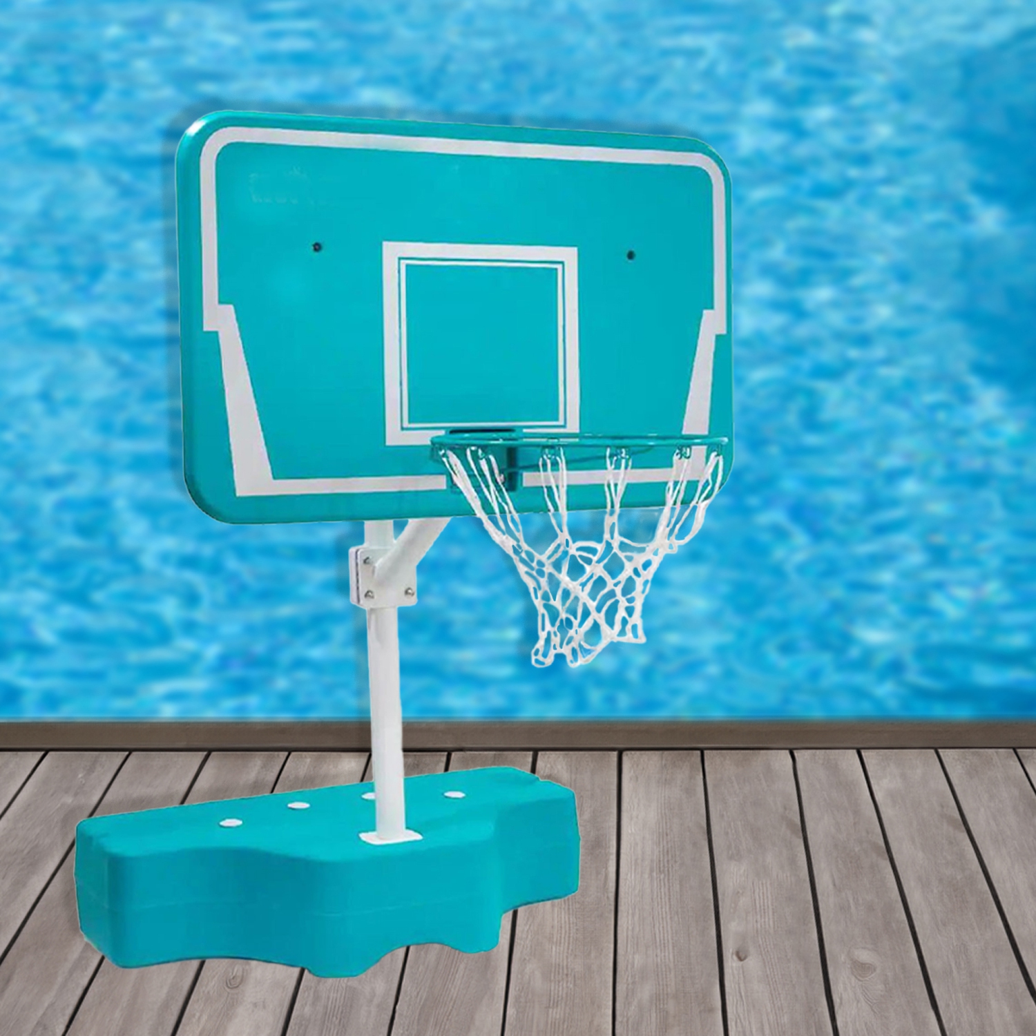 42 Inch Poolside Adjustable Basketball Hoop for In-Ground Pools