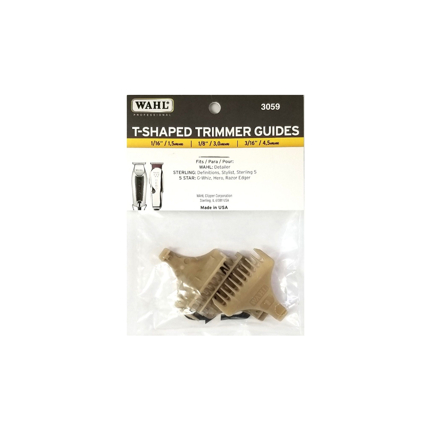 Wahl T-Shaped Trimmer Guides 3 Pcs Set #3059