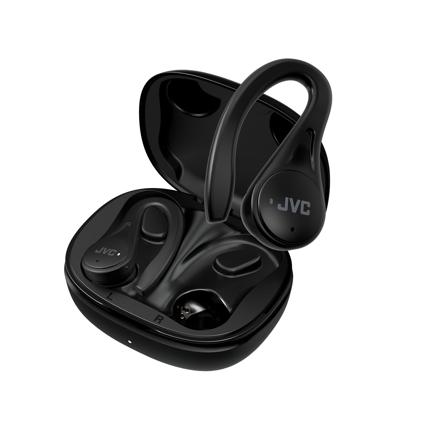 JVC HA-EC25T - Wireless In-Ear Sports Headphones, Bluetooth 5.1, With Charging Box and Touch Controls, Black
