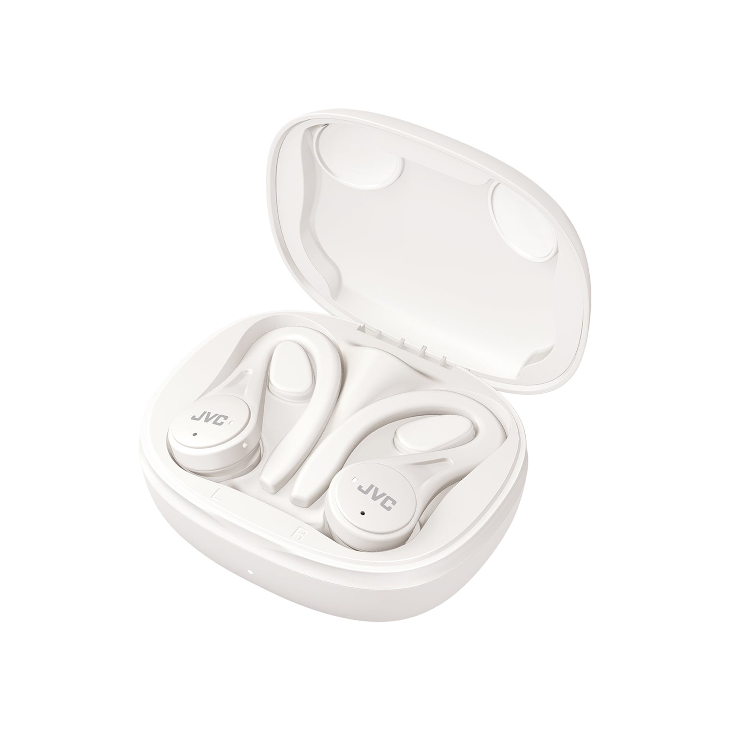 JVC HA-EC25T - Wireless In-Ear Sports Headphones, Bluetooth 5.1, With Charging Box and Touch Controls, White