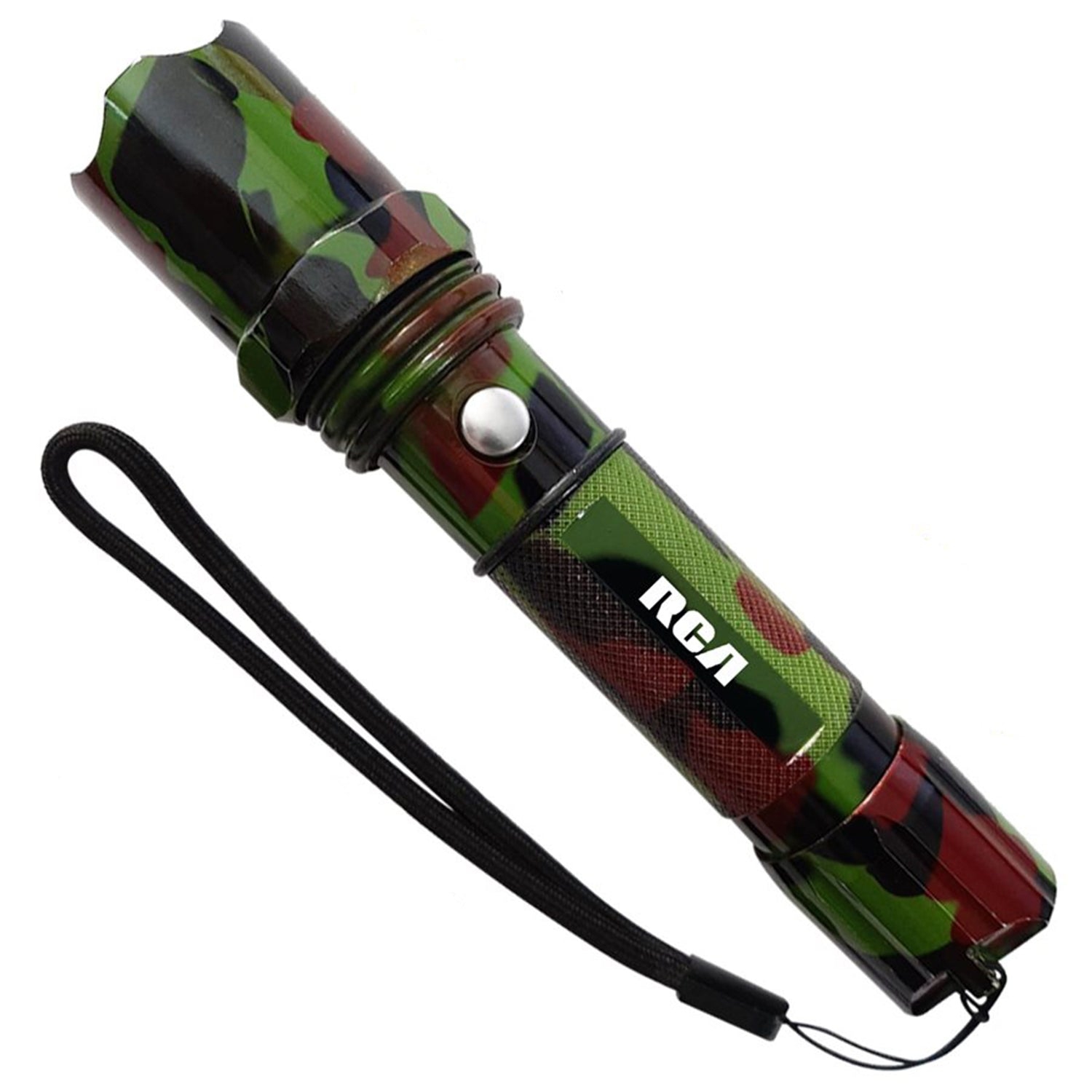 RCA - Lampe de Poche en Métal DEL XPE, Rechargeable, 450 Lumens, Motif Camouflage