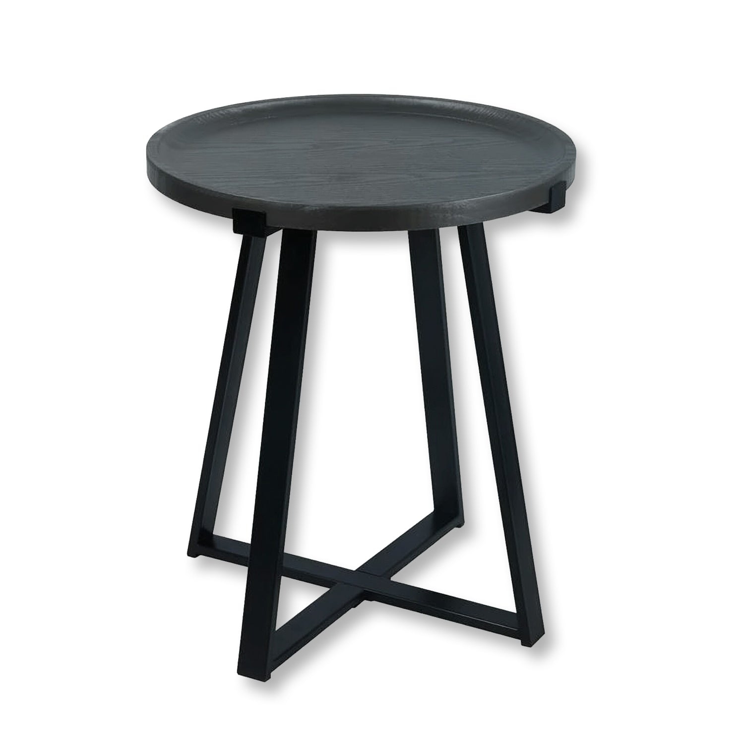 ITY International - Round MDF Side Table, 17.7" x 22", Black