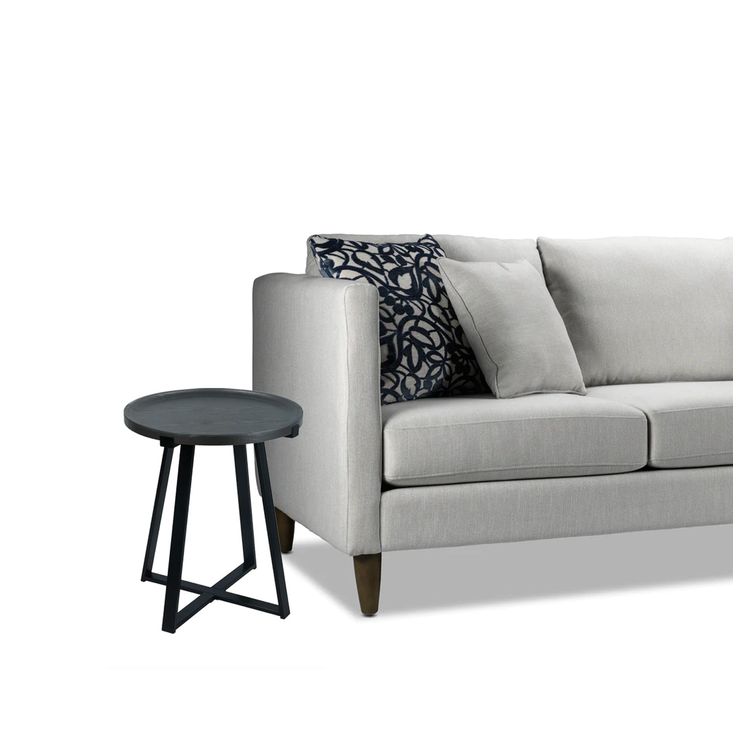 ITY International - Round MDF Side Table, 17.7" x 22", Black