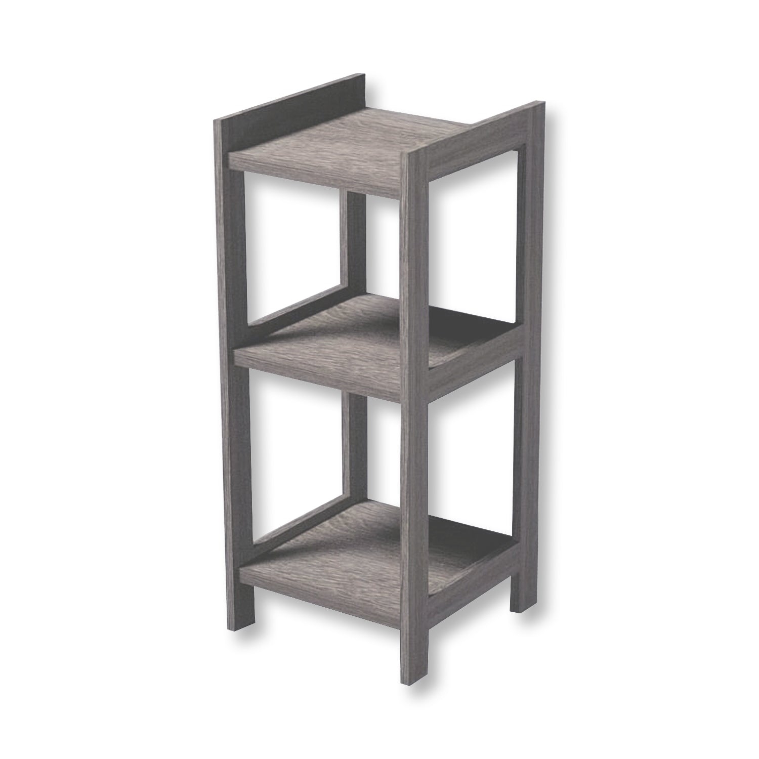 ITY International - 3 Tier MDF Shelving Unit, 13.5" x 30.9" x 13", Taupe Grey