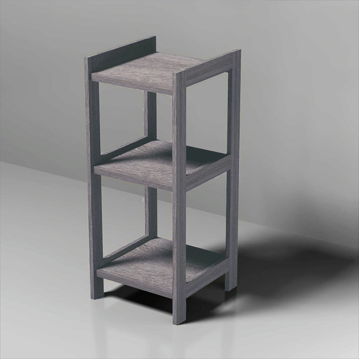 ITY International - 3 Tier MDF Shelving Unit, 13.5" x 30.9" x 13", Taupe Grey