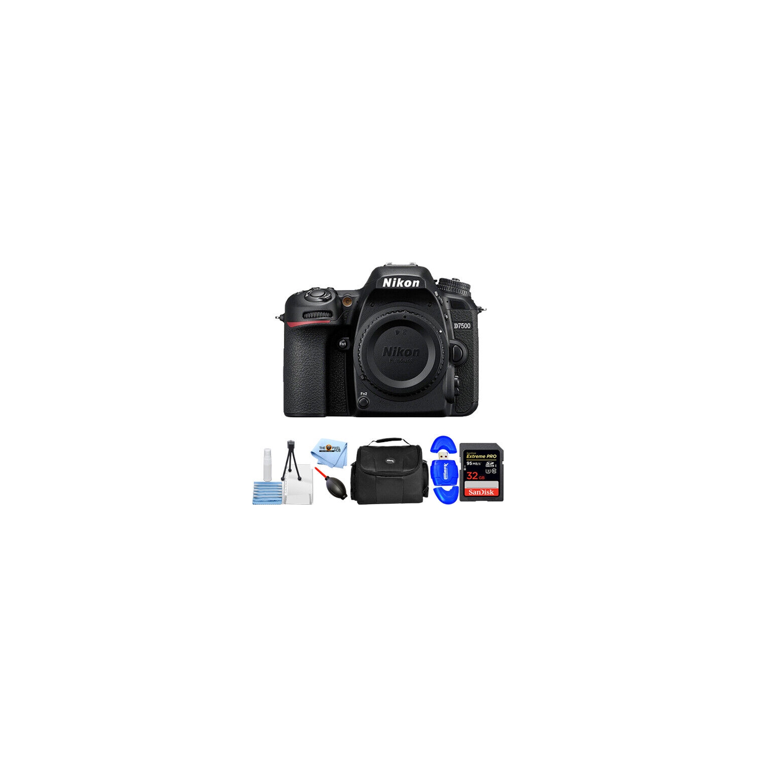 Nikon D7500 DSLR Camera (Body Only) 1581 - 7PC Accessory Bundle
