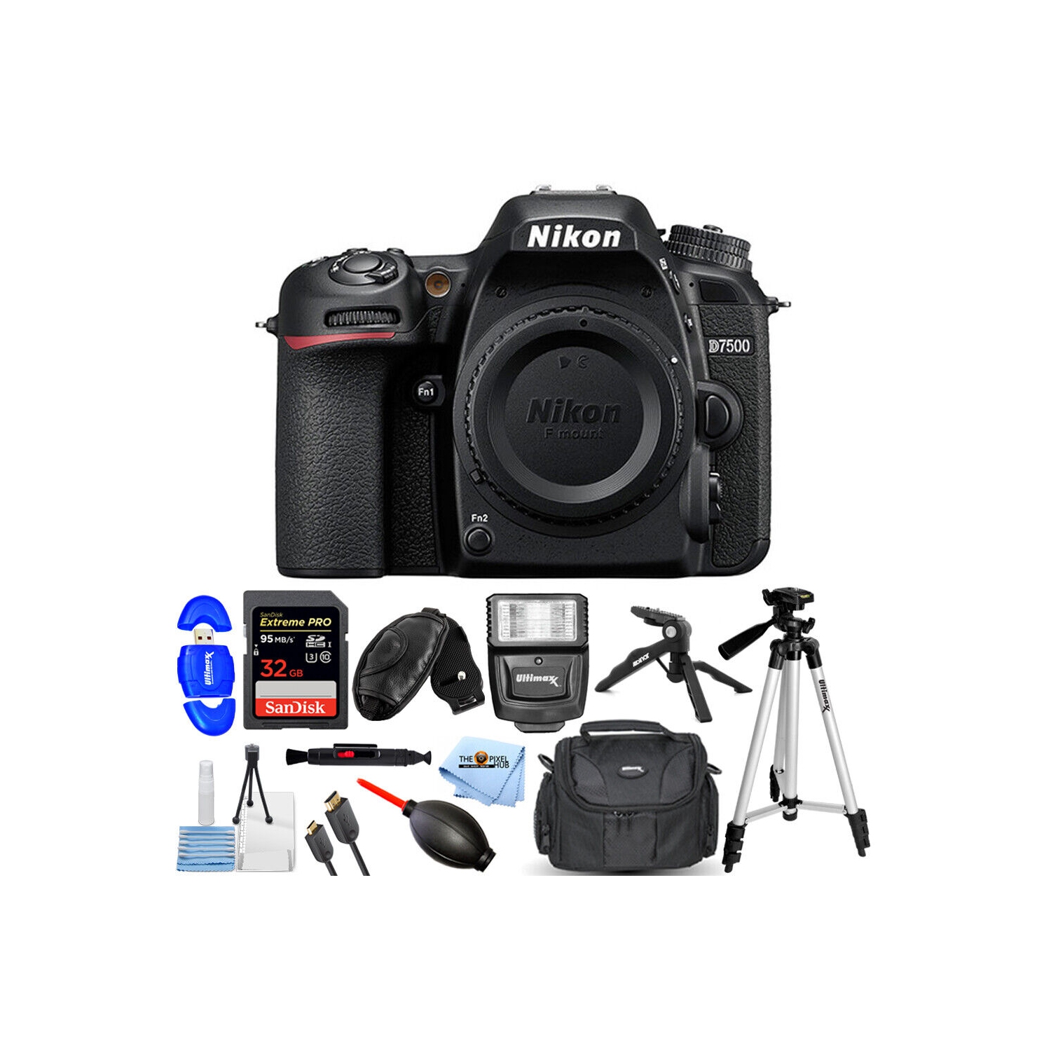 Nikon D7500 DSLR Camera (Body Only) 1581 - 12PC Accessory Bundle
