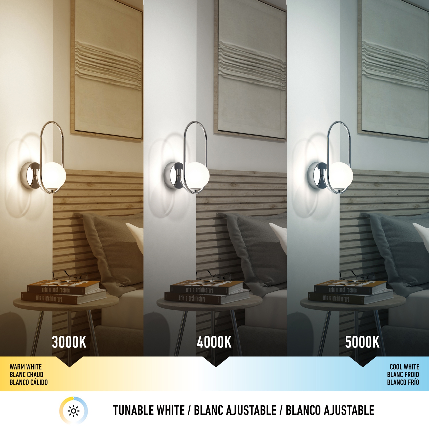 Bloom Contemporary Sconce Light, Chrome