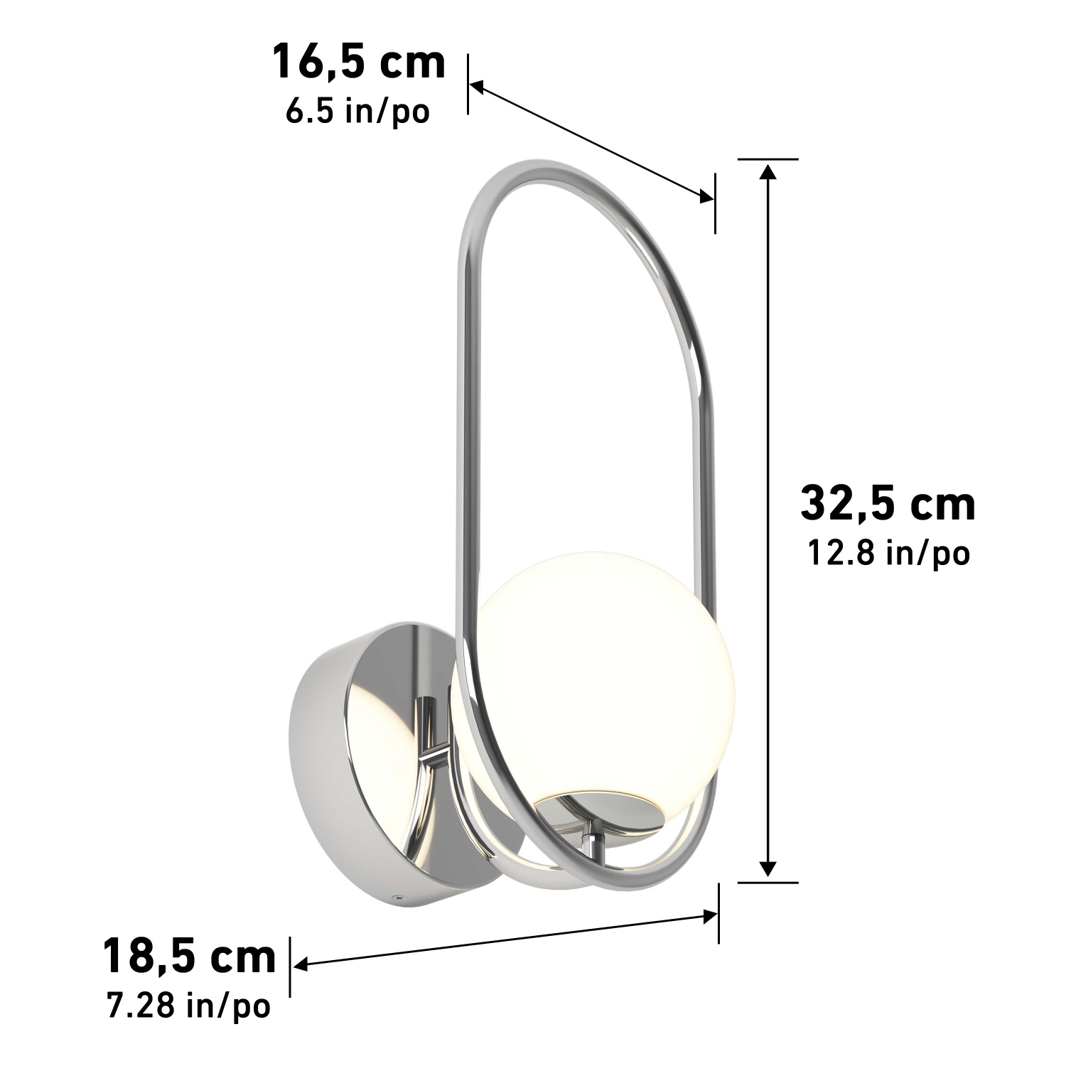 Bloom Contemporary Sconce Light, Chrome