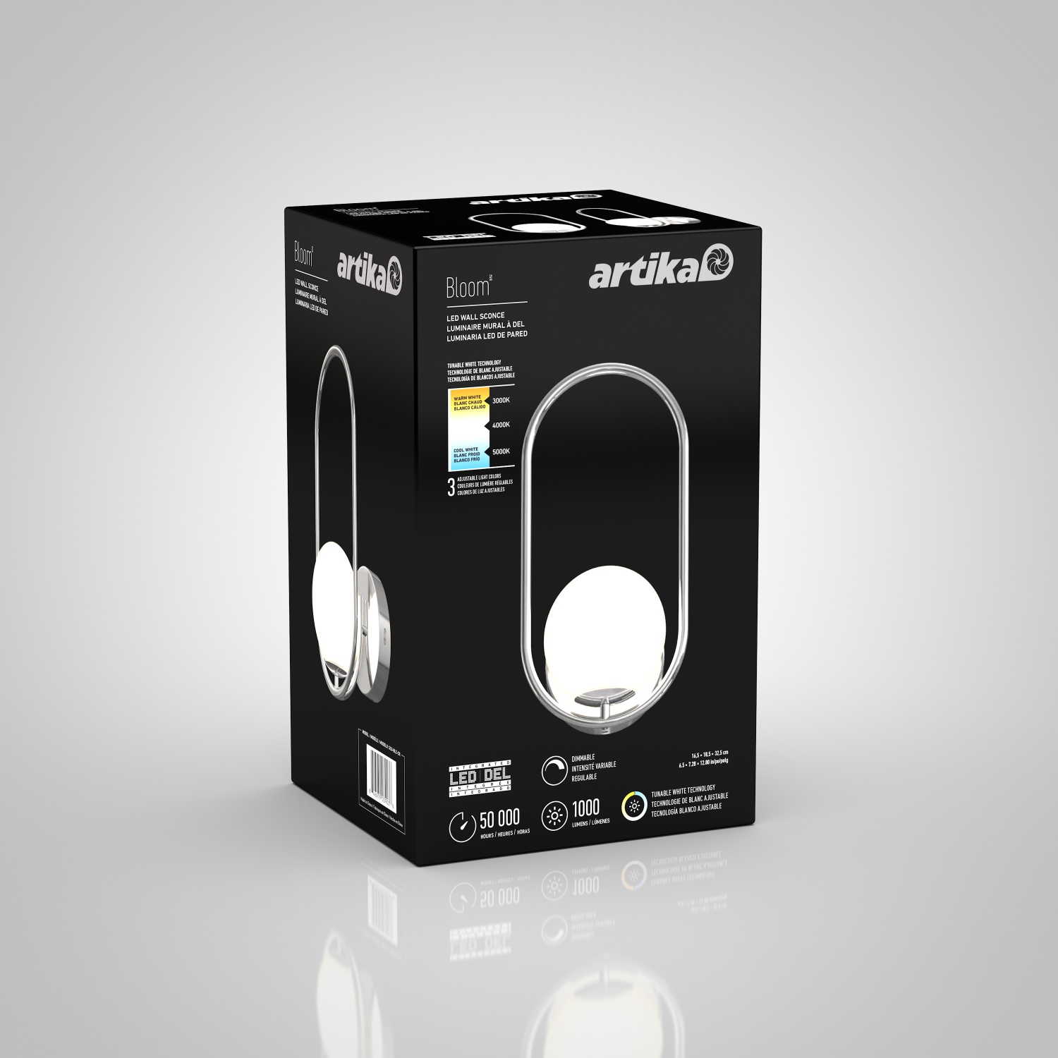 Bloom Contemporary Sconce Light, Chrome