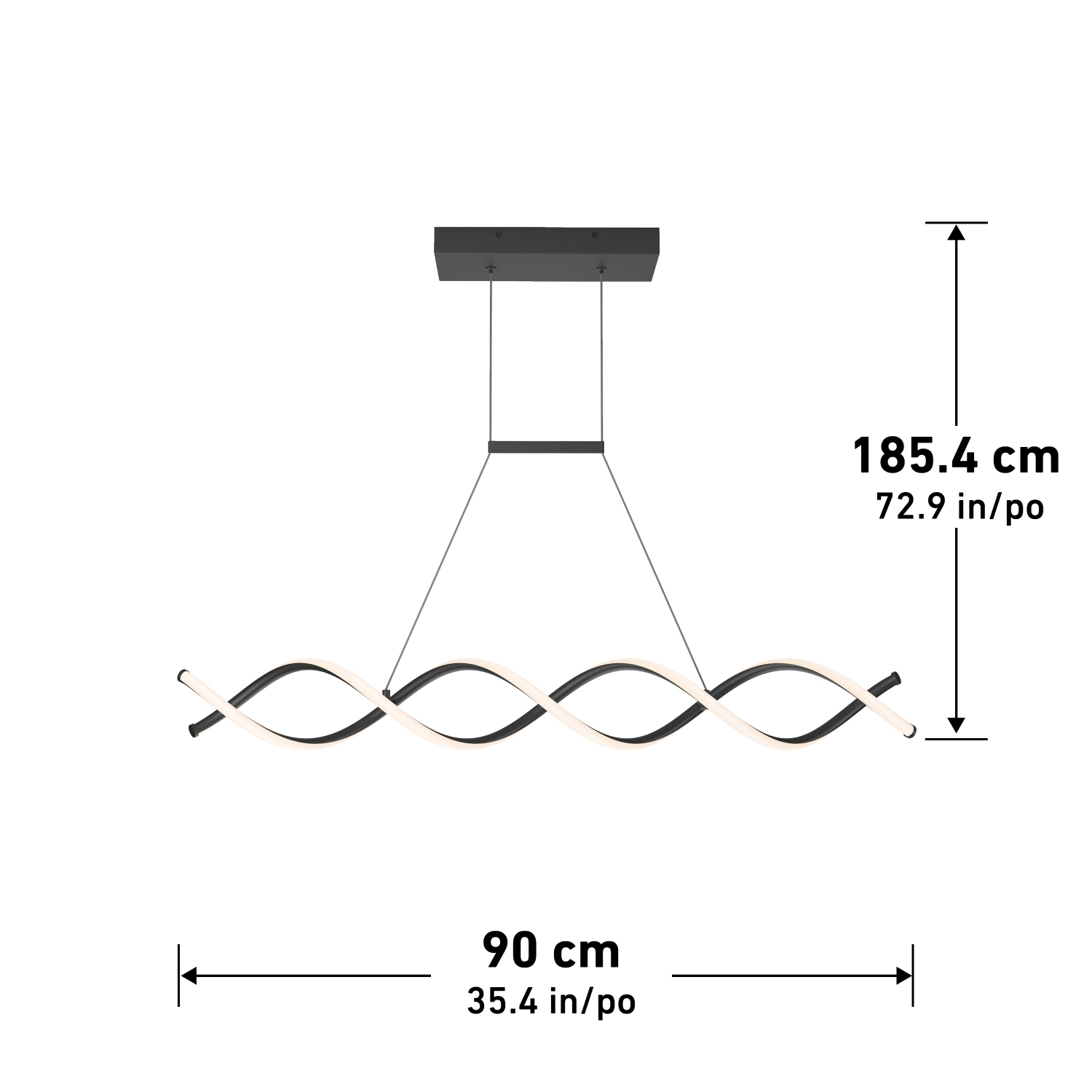 DNA Modern Pendant Light Fixture, Black