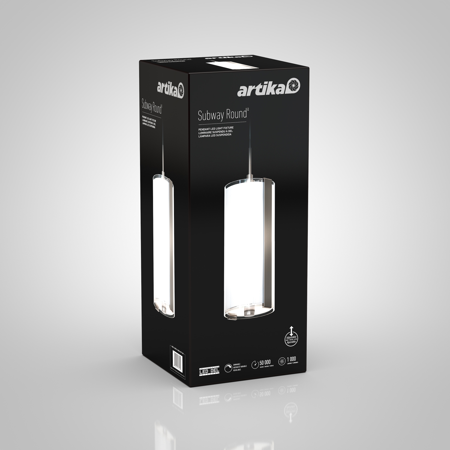 Plafonnier moderne Subway, nickel brossé