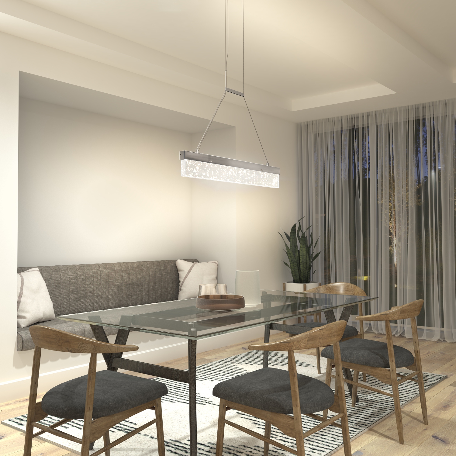 Luminaire suspendu moderne Essence Bar, chrome