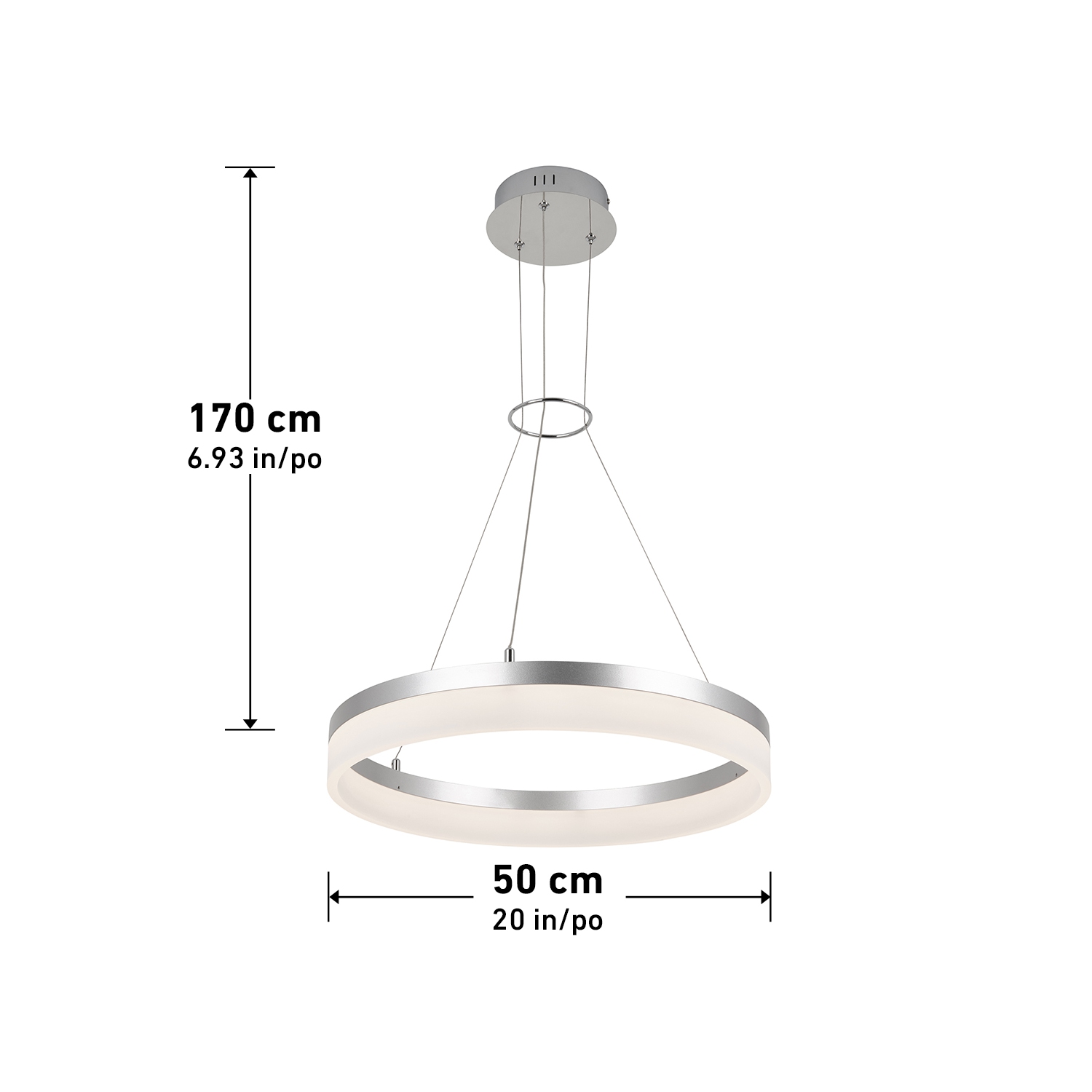 Luminaire suspendu moderne optique, argenté