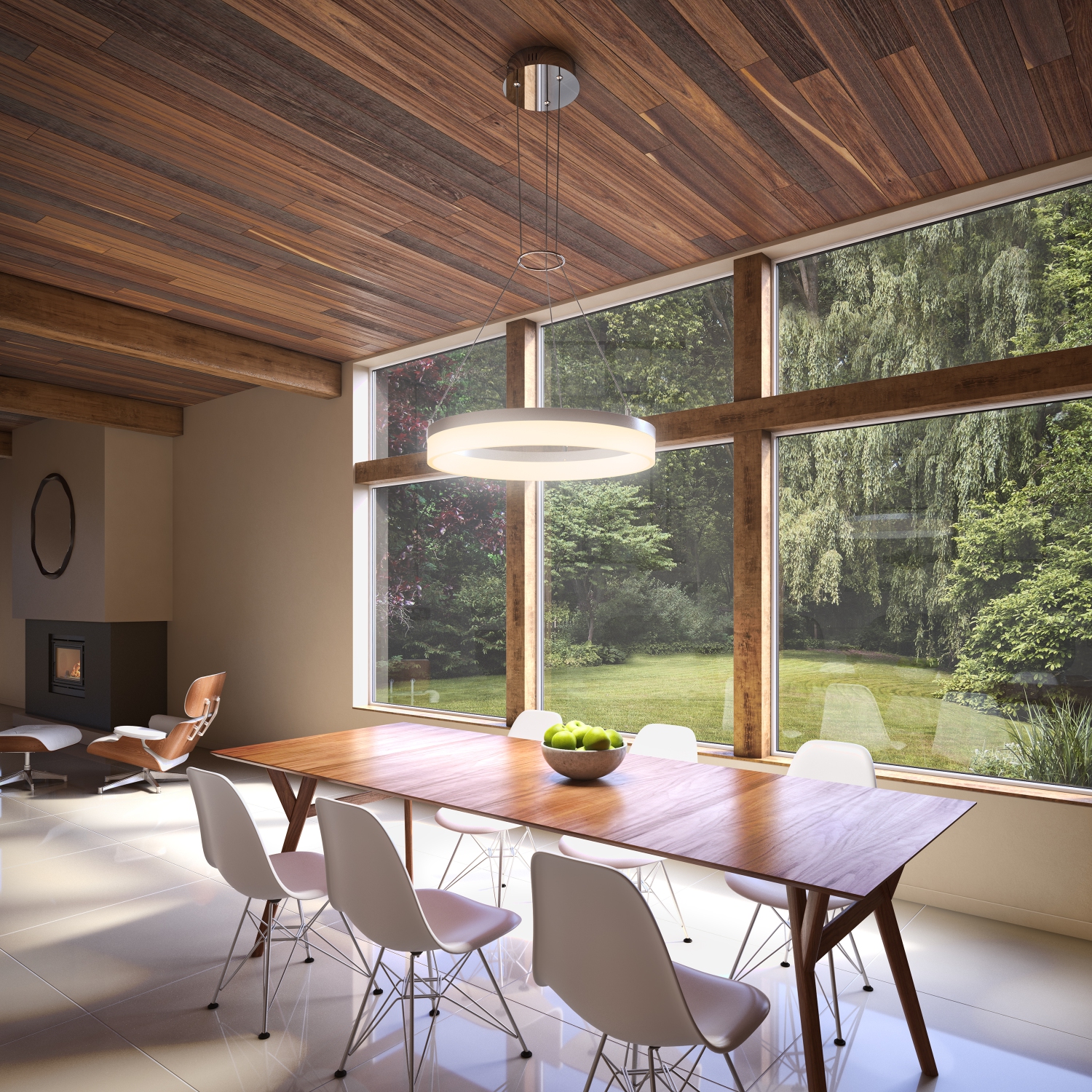 Luminaire suspendu moderne optique, argenté