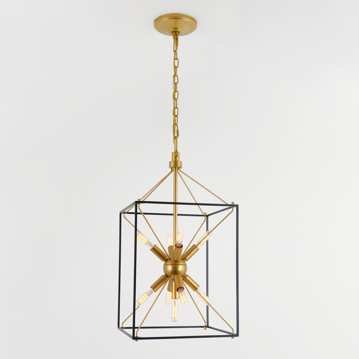 Lustre moderne du milieu du siècle Clyde Lustre, noir et doré