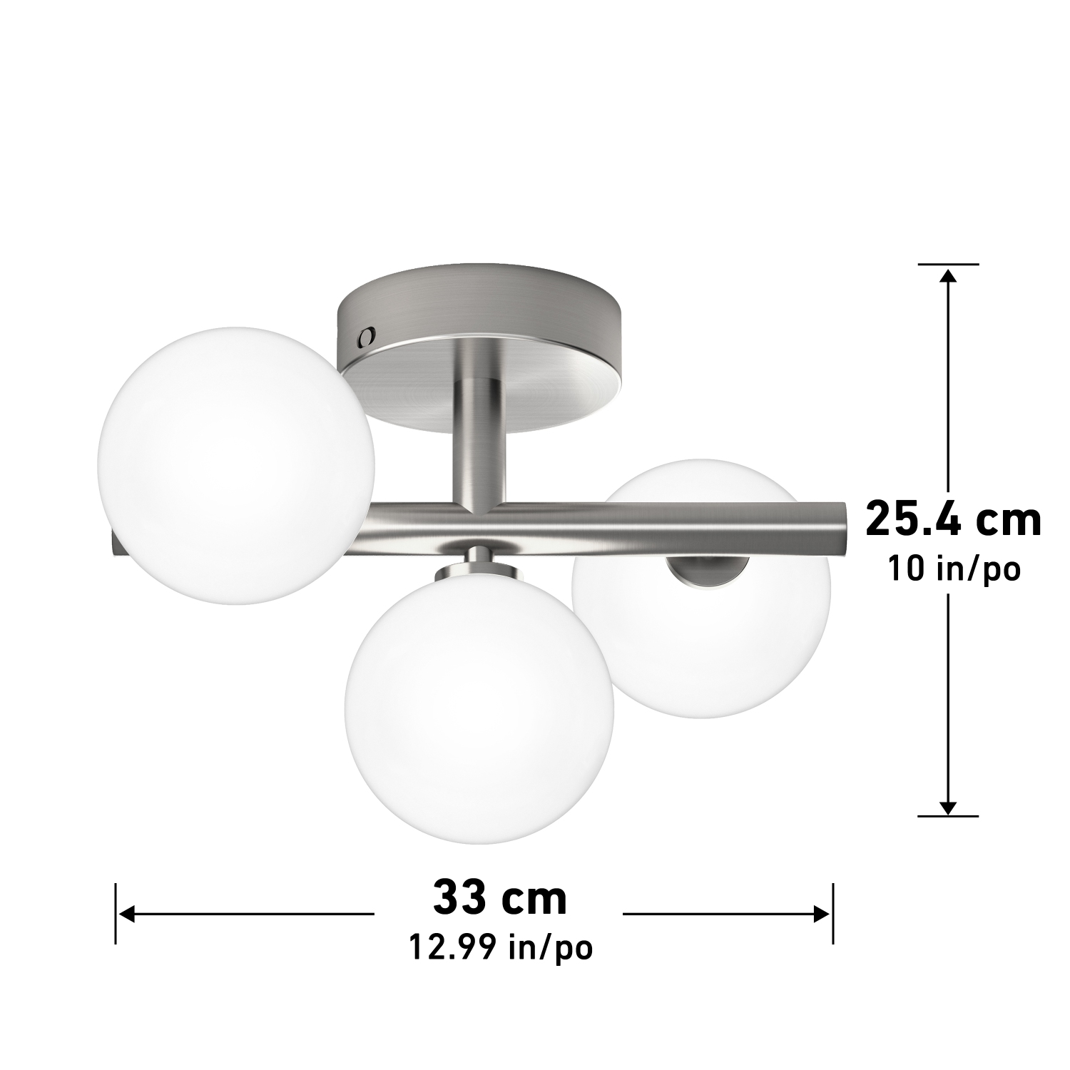 Bloom Modern Flush Mount Ceiling Light Fixture, Brushed Nickel