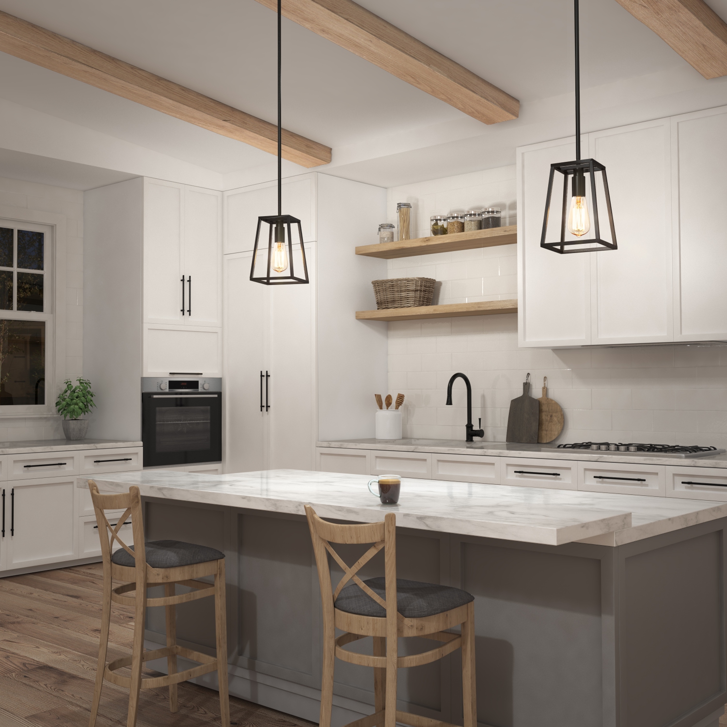 Carter Modern Mid-Century Pendant Light Fixture, Black