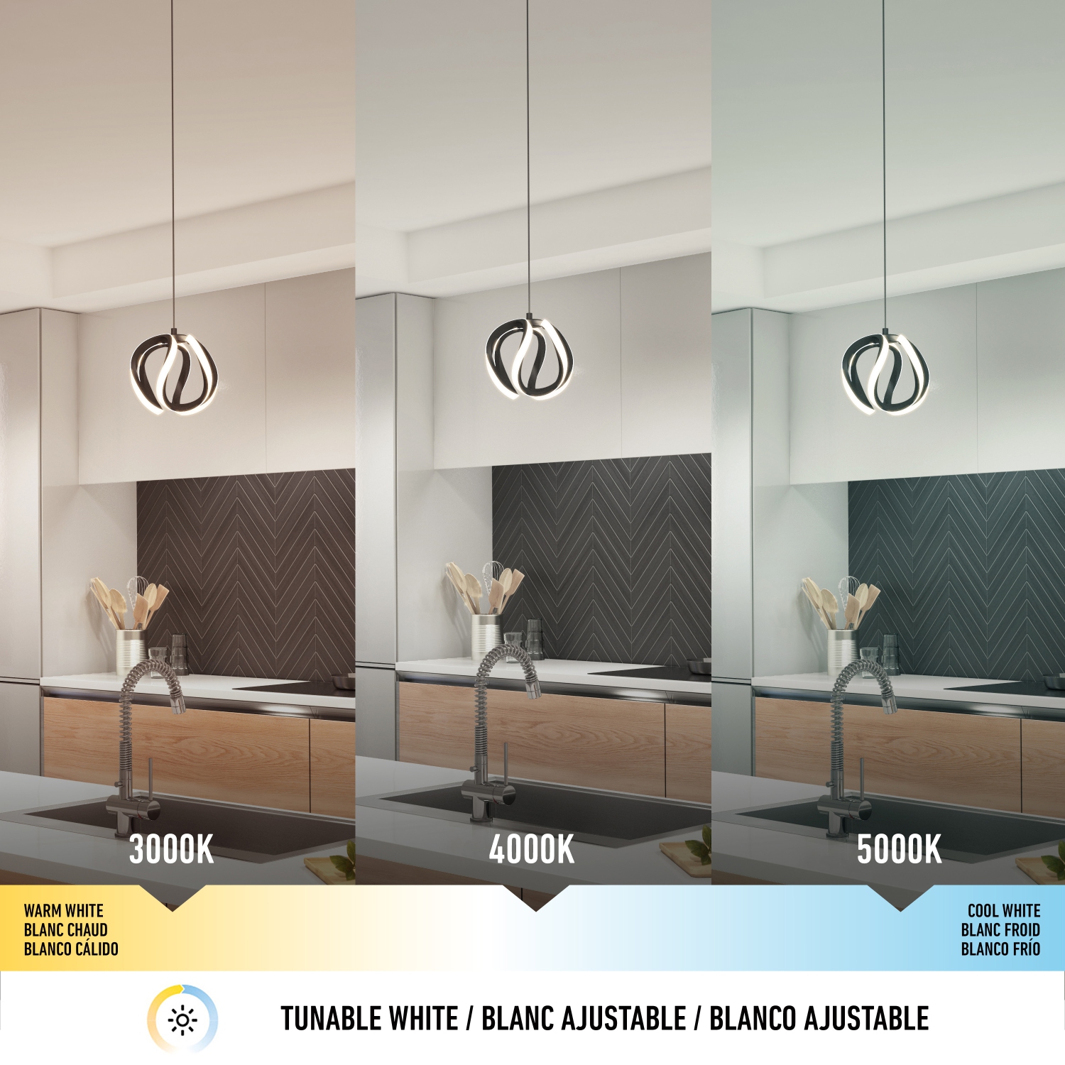 Vivaldi – Luminaire suspendu moderne, noir