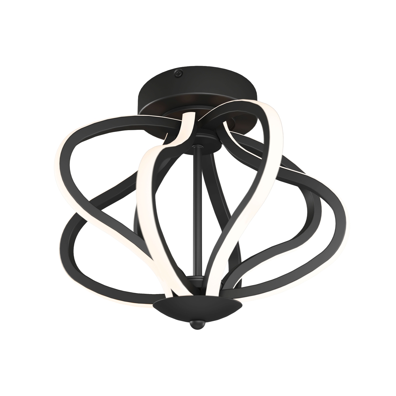 Meridian Modern Flush Mount Ceiling Light Fixture, Black