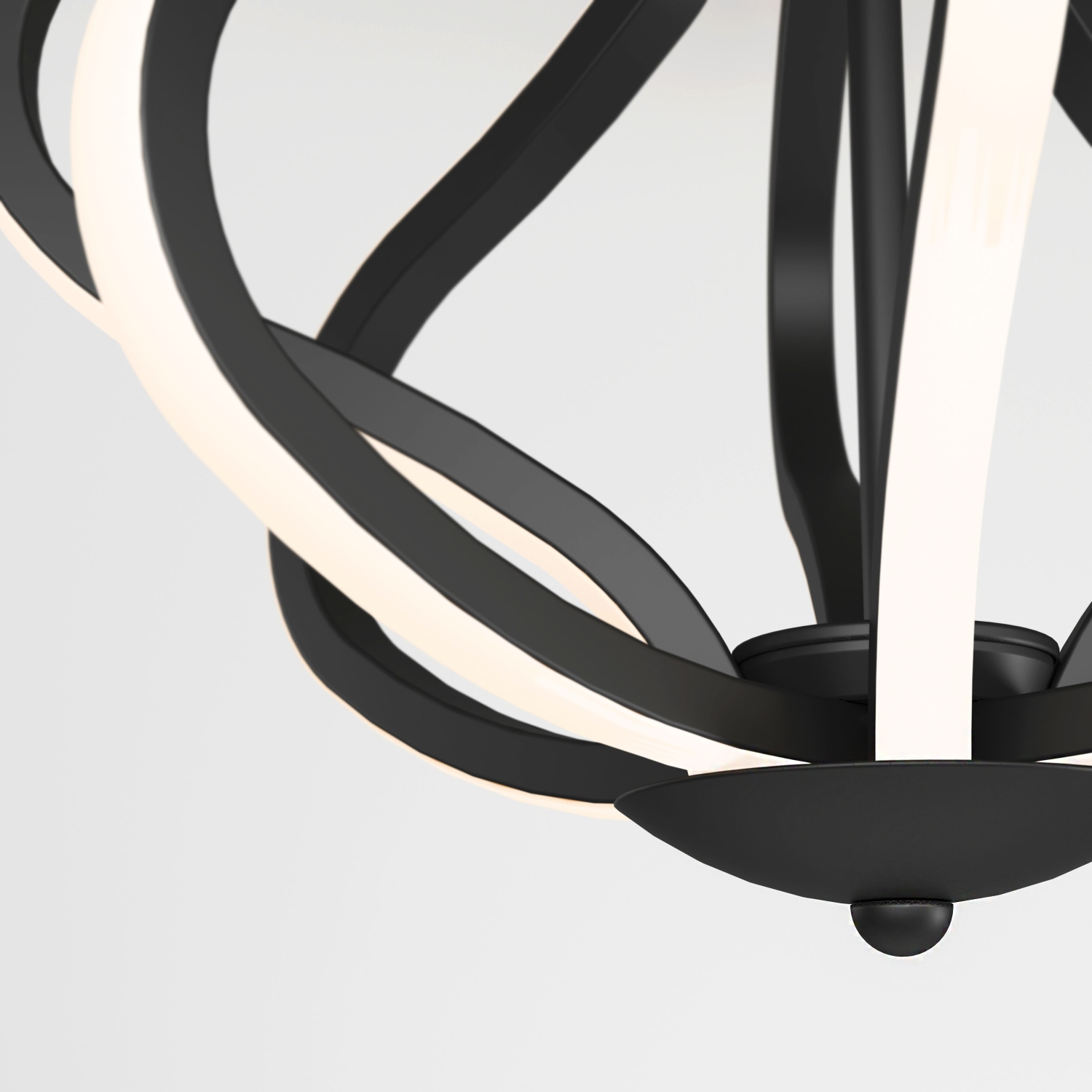 Meridian Modern Flush Mount Ceiling Light Fixture, Black