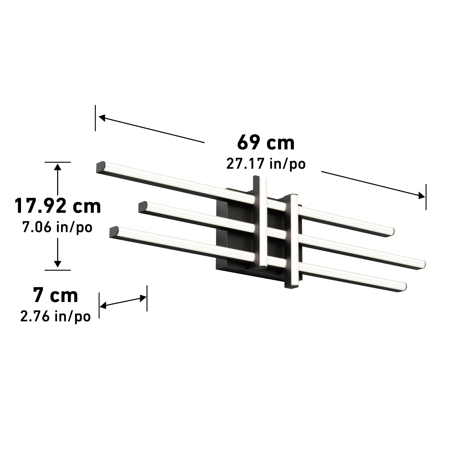 Grid Modern Vanity Light, Black