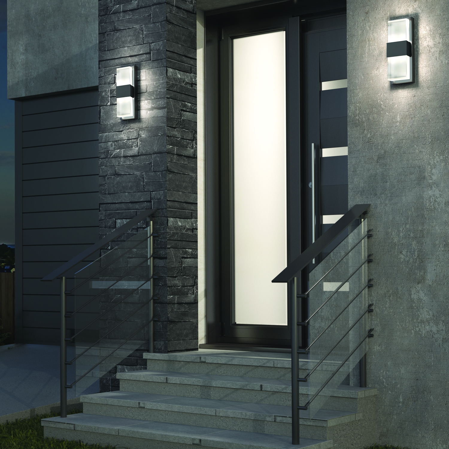 Mazza Modern Outdoor Wall Light, Matte Black