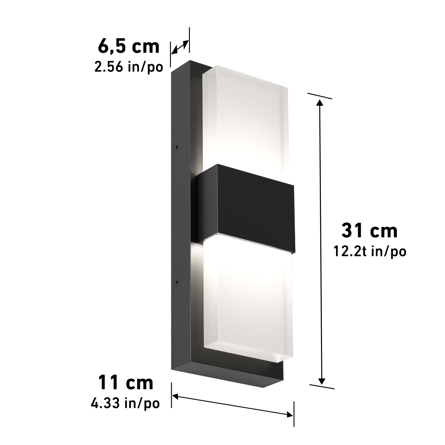 Mazza Modern Outdoor Wall Light, Matte Black
