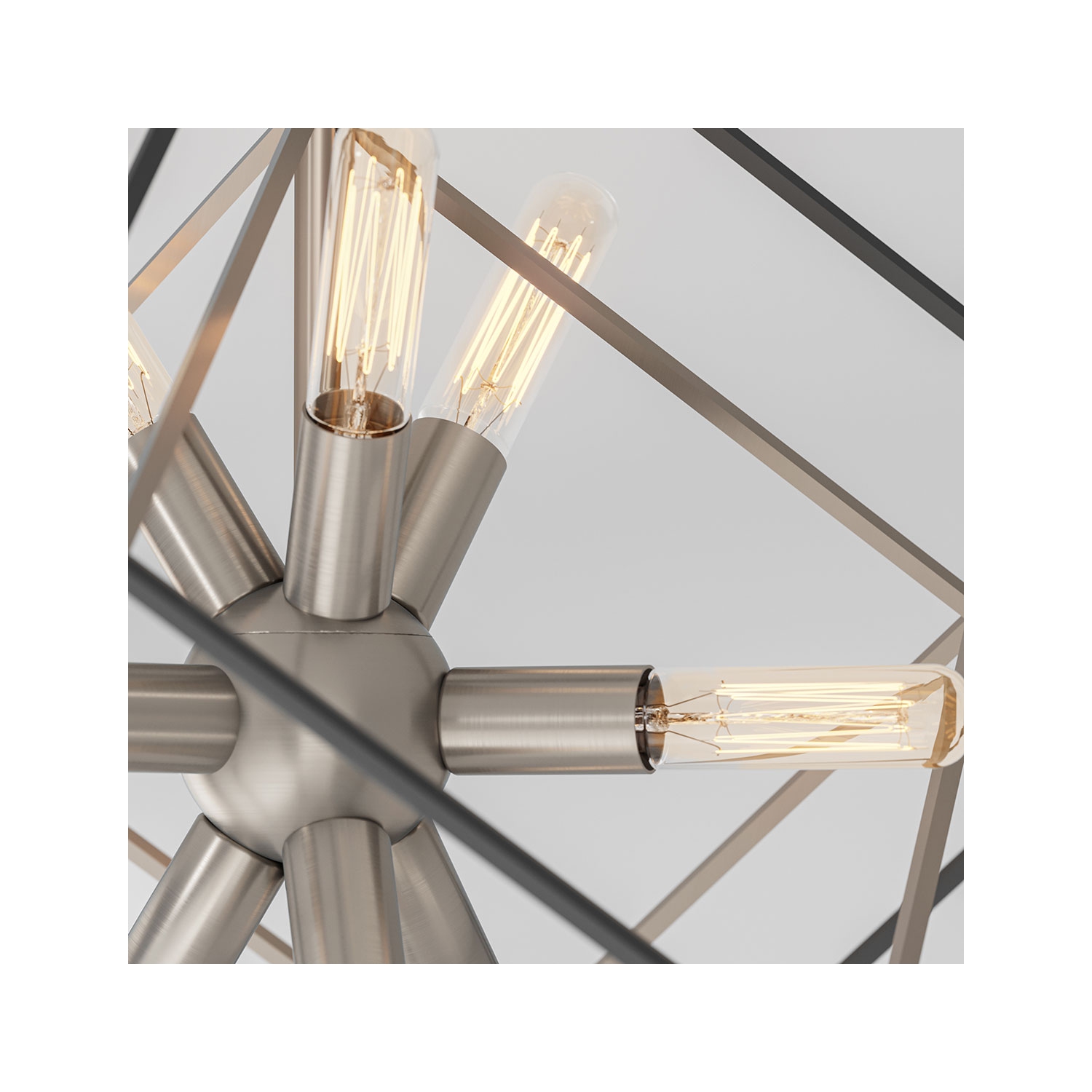 Imperium Modern Mid-Century Chandelier, Brushed Nickel