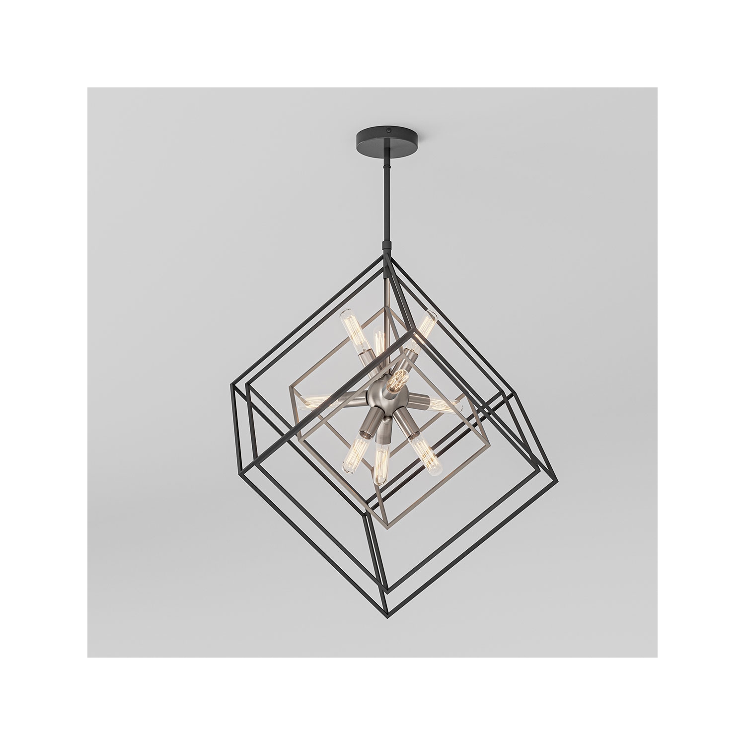 Imperium Modern Mid-Century Chandelier, Brushed Nickel