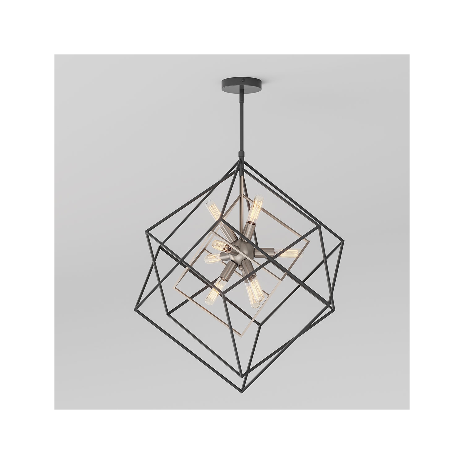 Imperium Modern Mid-Century Chandelier, Brushed Nickel