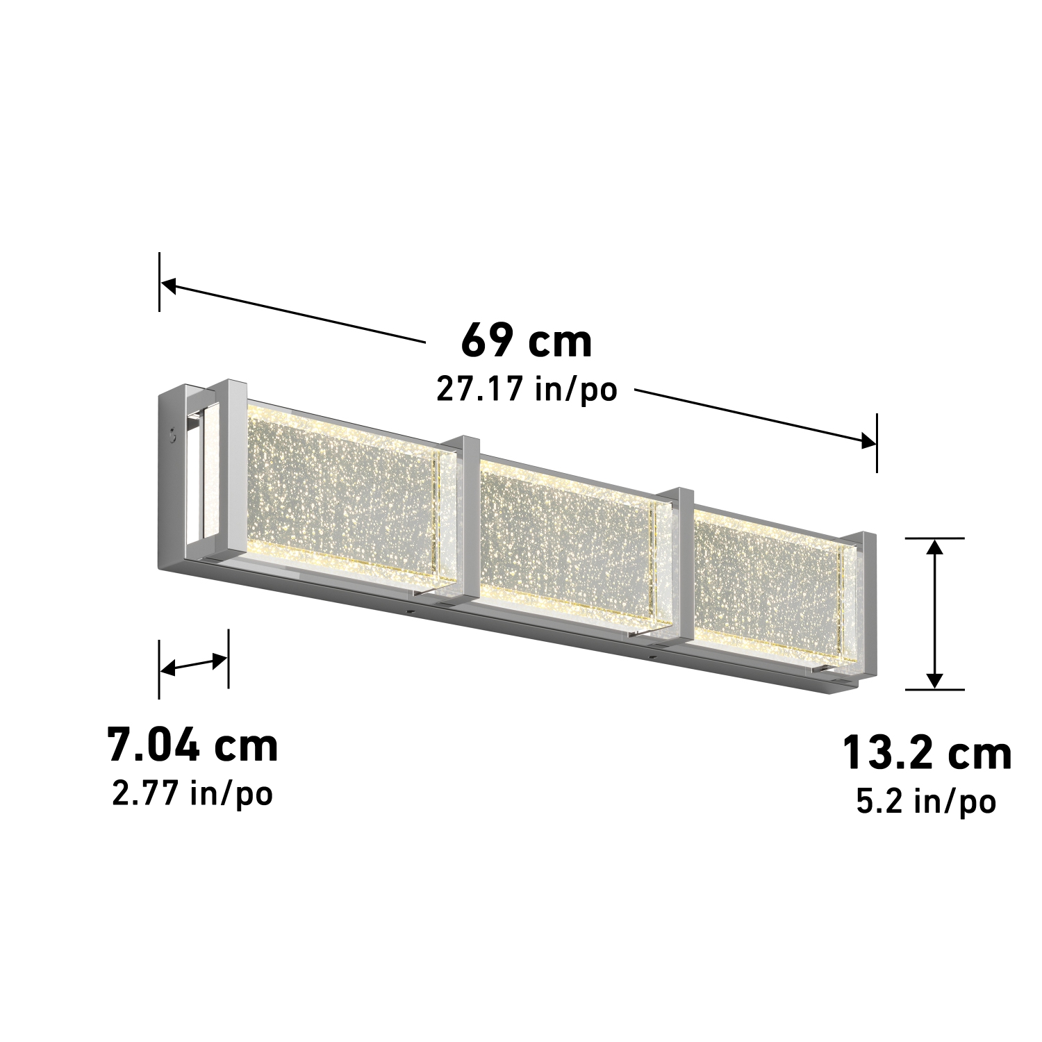 Essence Modern Vanity Light, Chrome