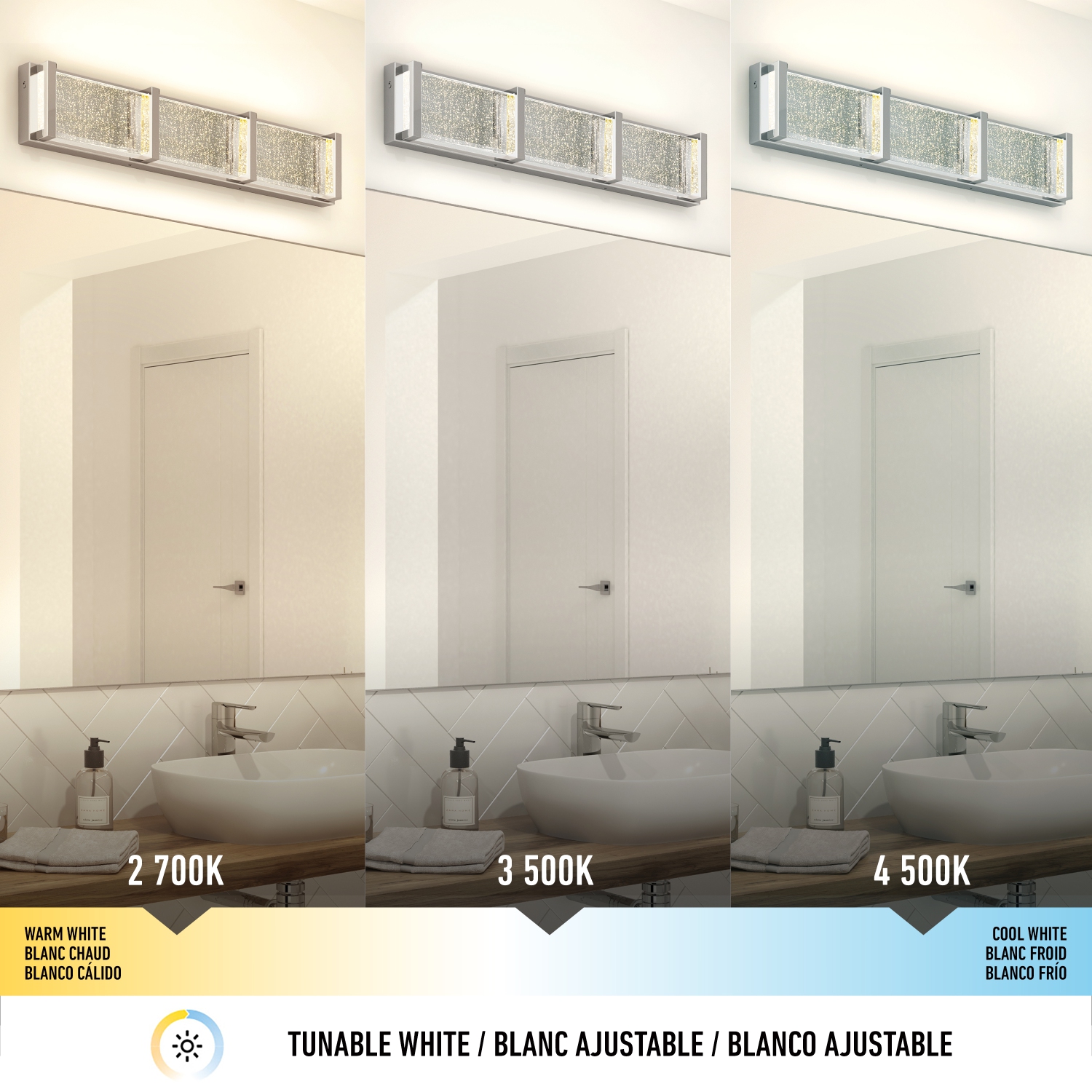 Essence Modern Vanity Light, Chrome