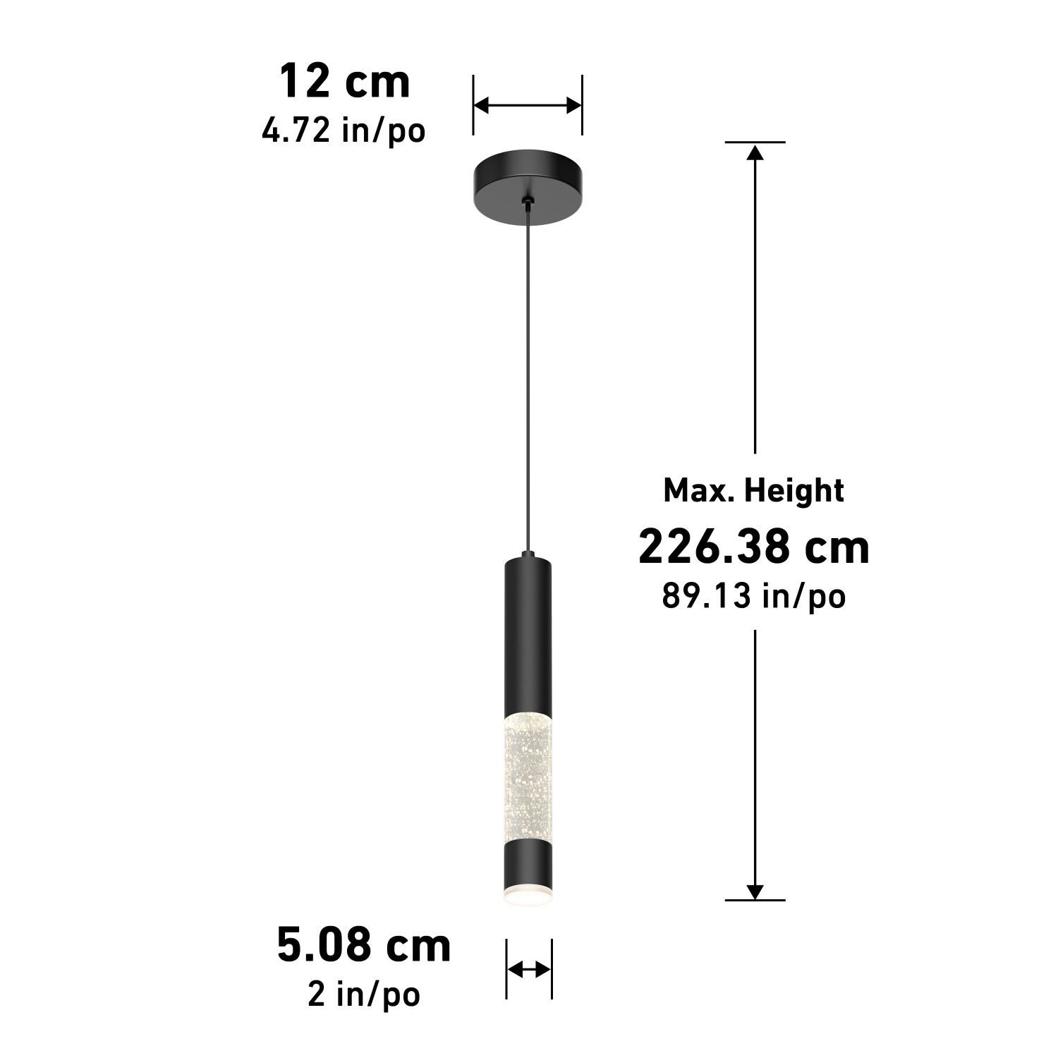 Mist Modern Pendant Light Fixture, Black