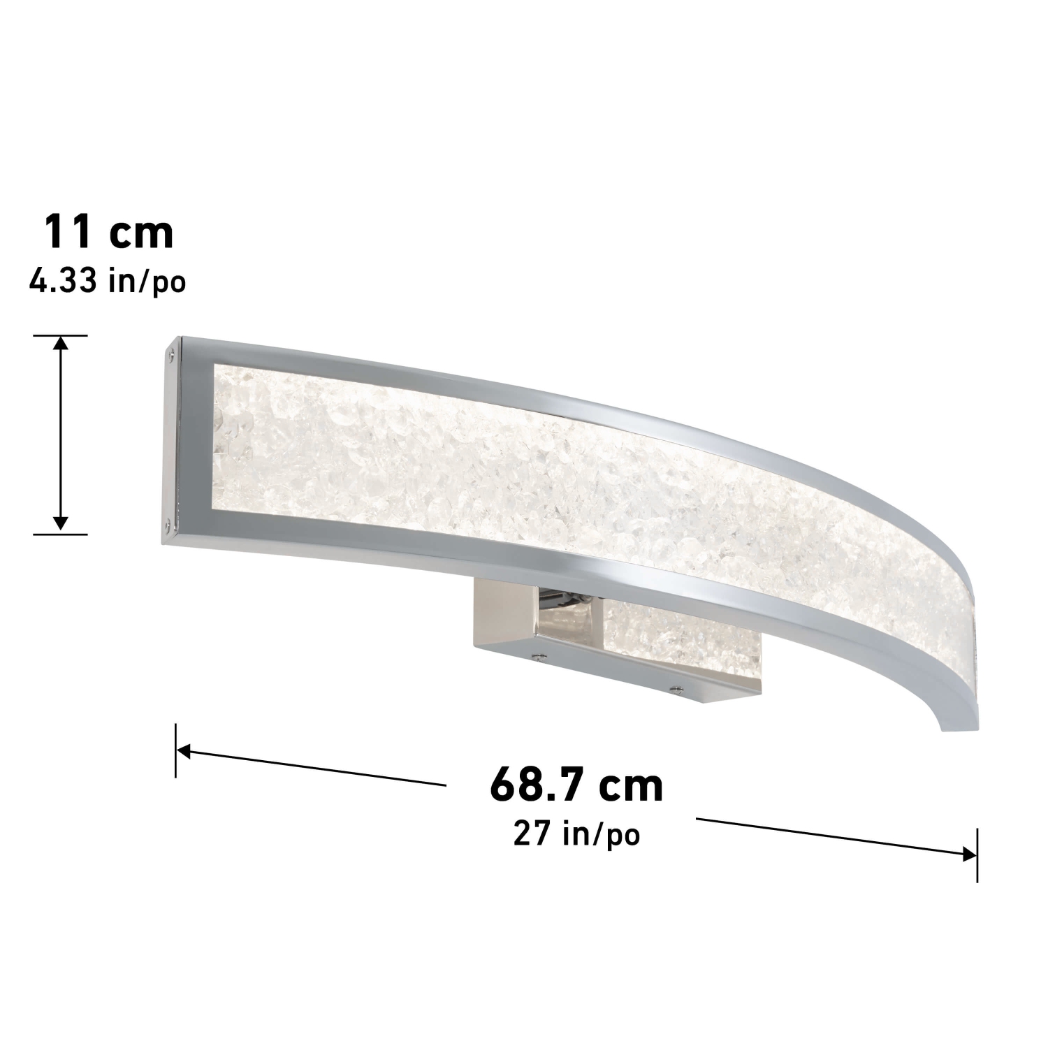 Glitter Modern Vanity Light, Chrome