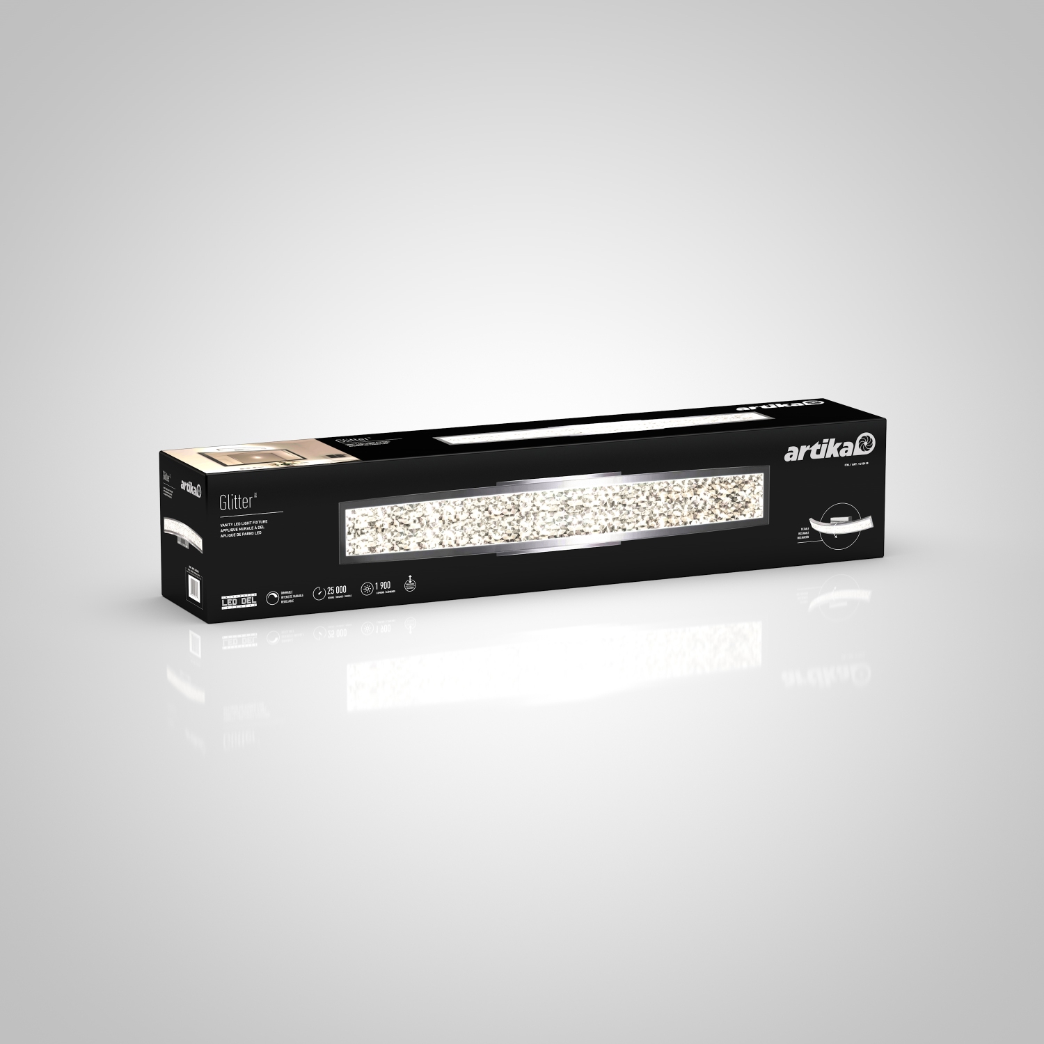 Glitter Modern Vanity Light, Chrome