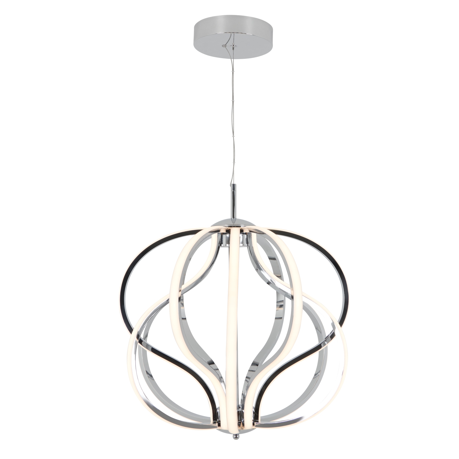 Meridian Modern Pendant Light Fixture, Chrome