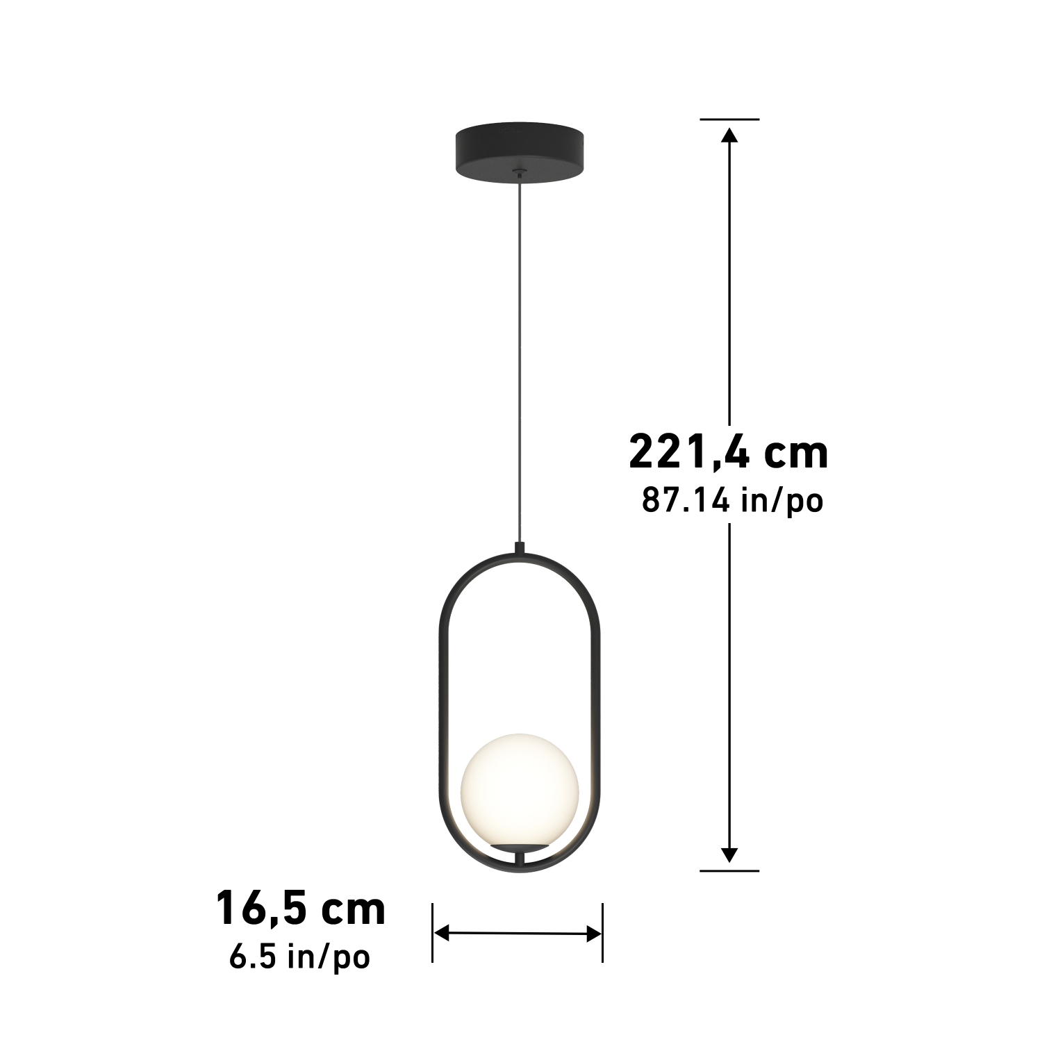 Luminaire suspendu moderne Bloom, noir