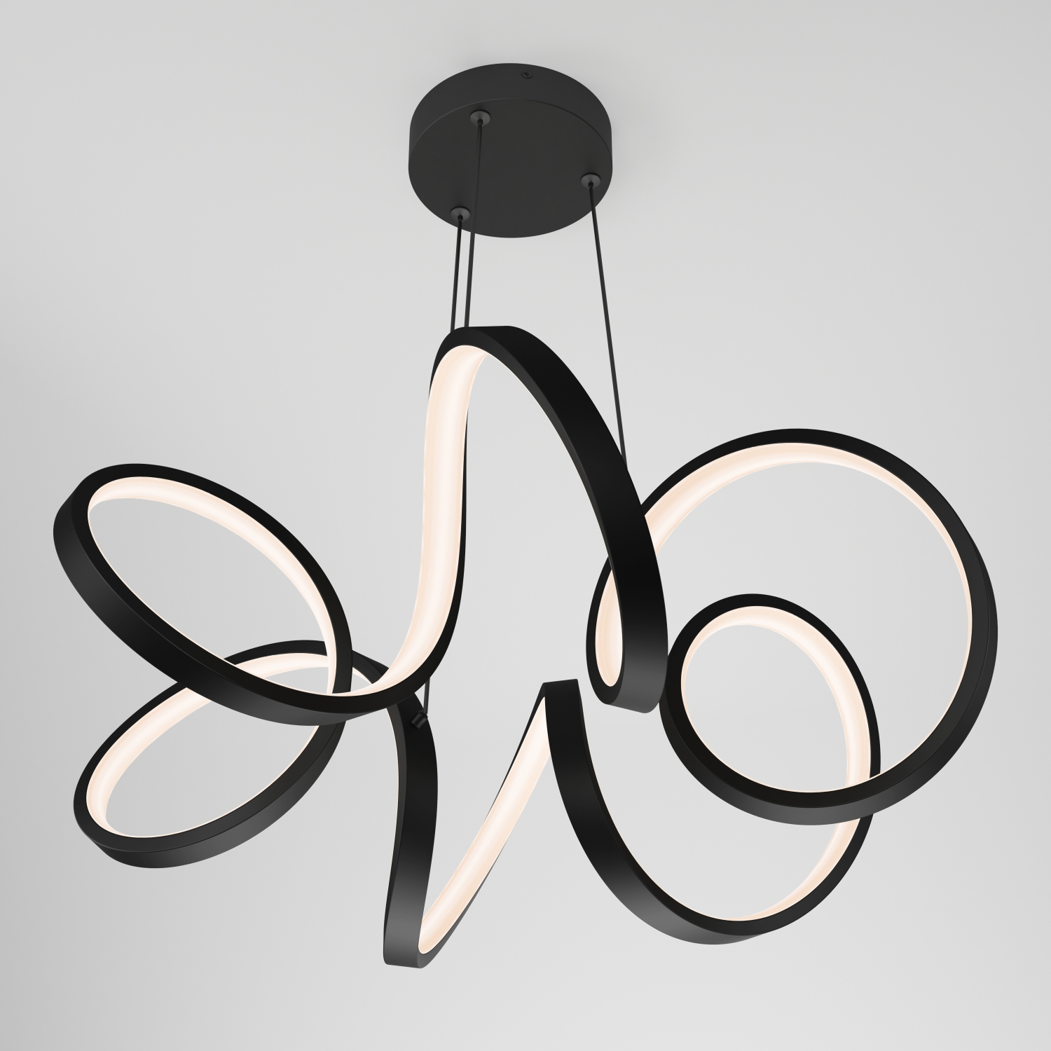 Swirl Ribbon Modern Pendant Light Fixture, Black
