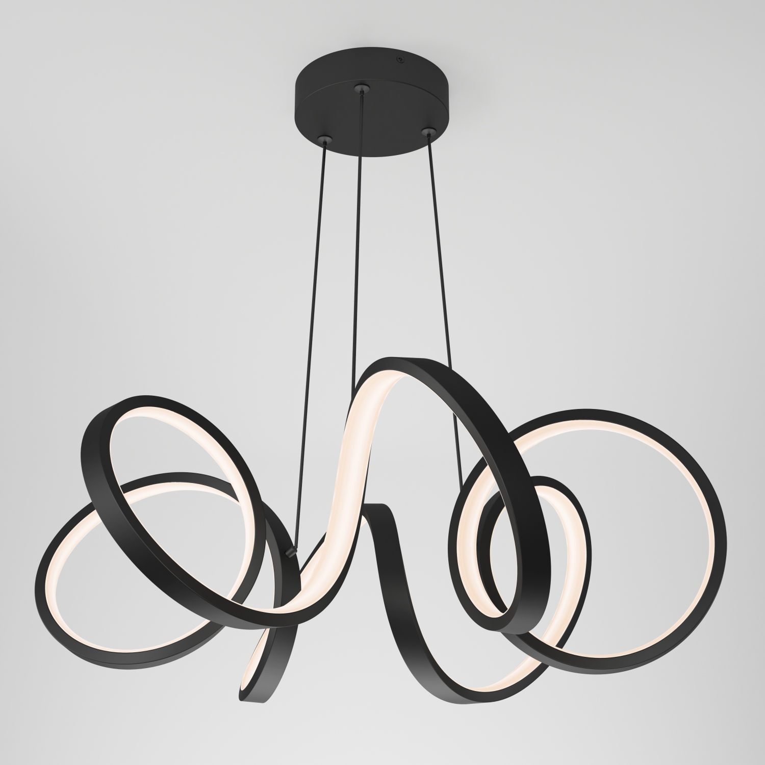 Swirl Ribbon Modern Pendant Light Fixture, Black